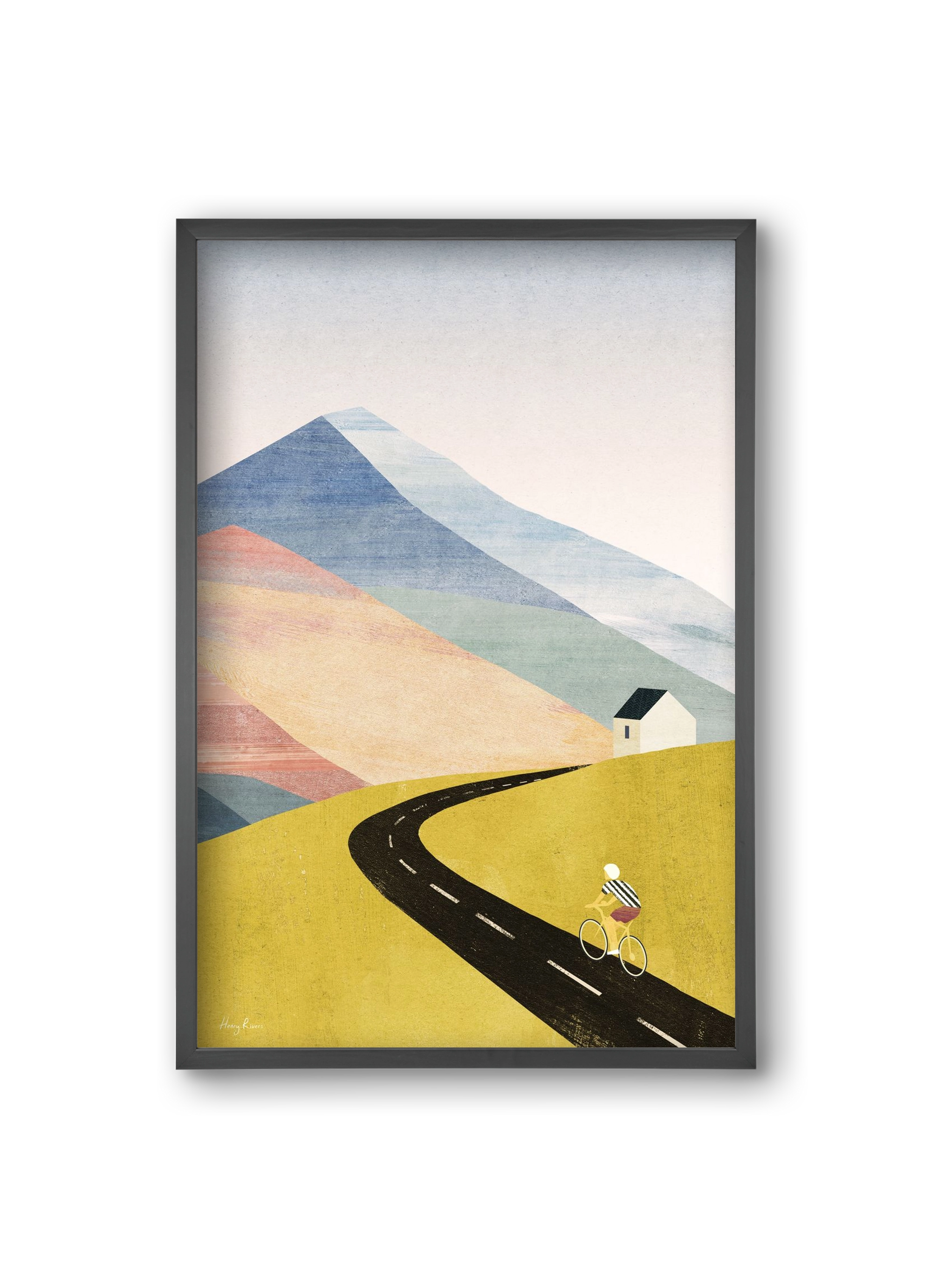 Cycling home, 20x30 cm (20x30 cm), Fekete keret