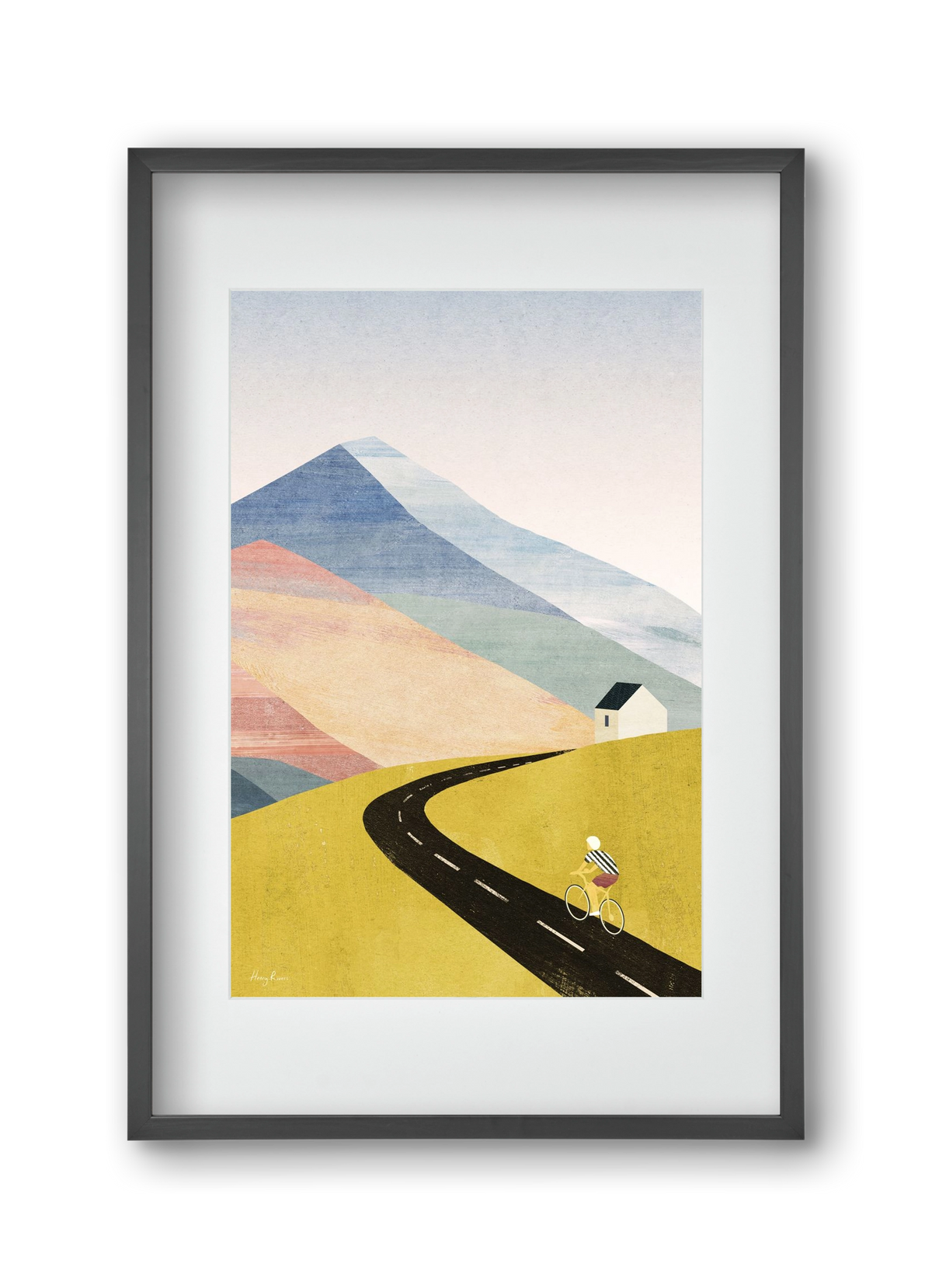 Cycling home, 30x45 cm (20x30 cm), Fekete keret, paszpartuval