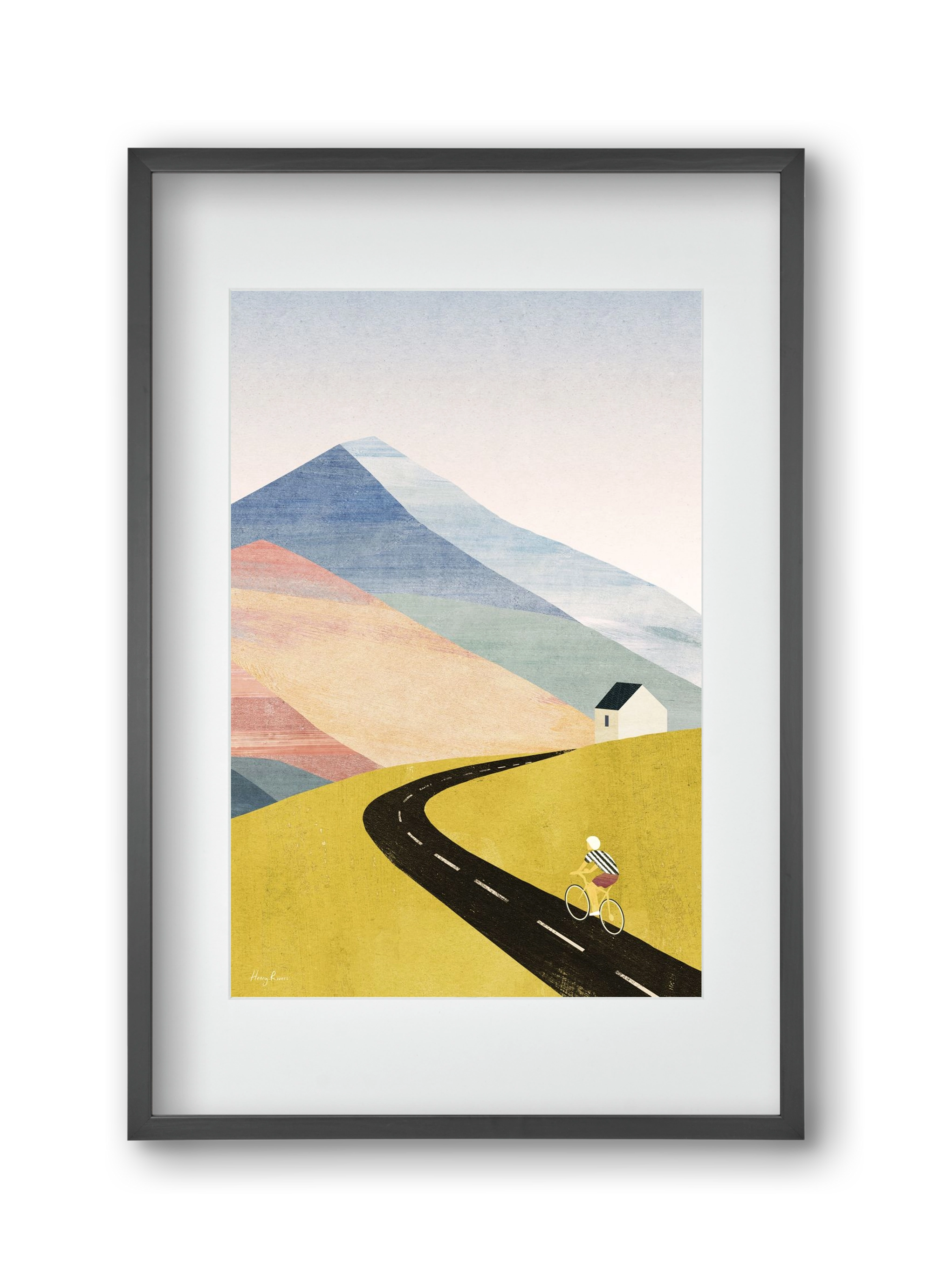 Cycling home, 30x45 cm (20x30 cm), Fekete keret, paszpartuval