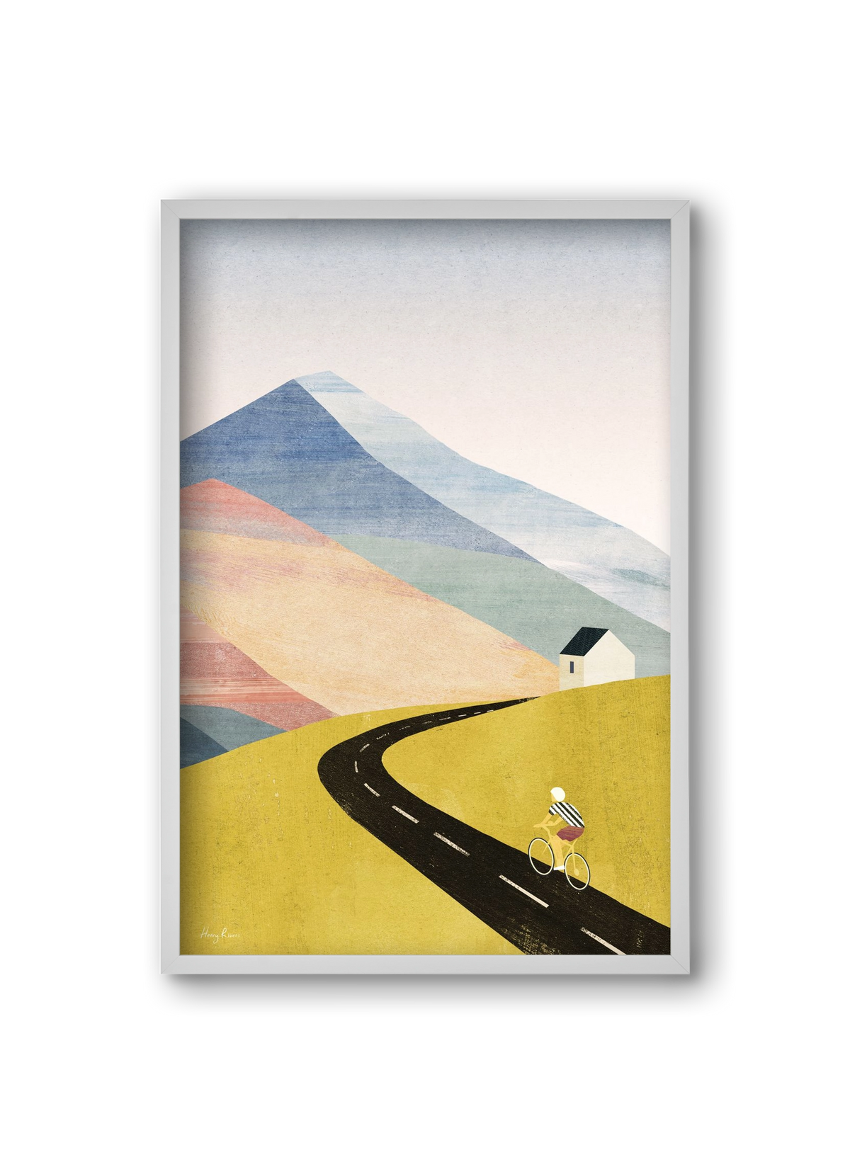 Cycling home, 20x30 cm (20x30 cm), Fehér keret