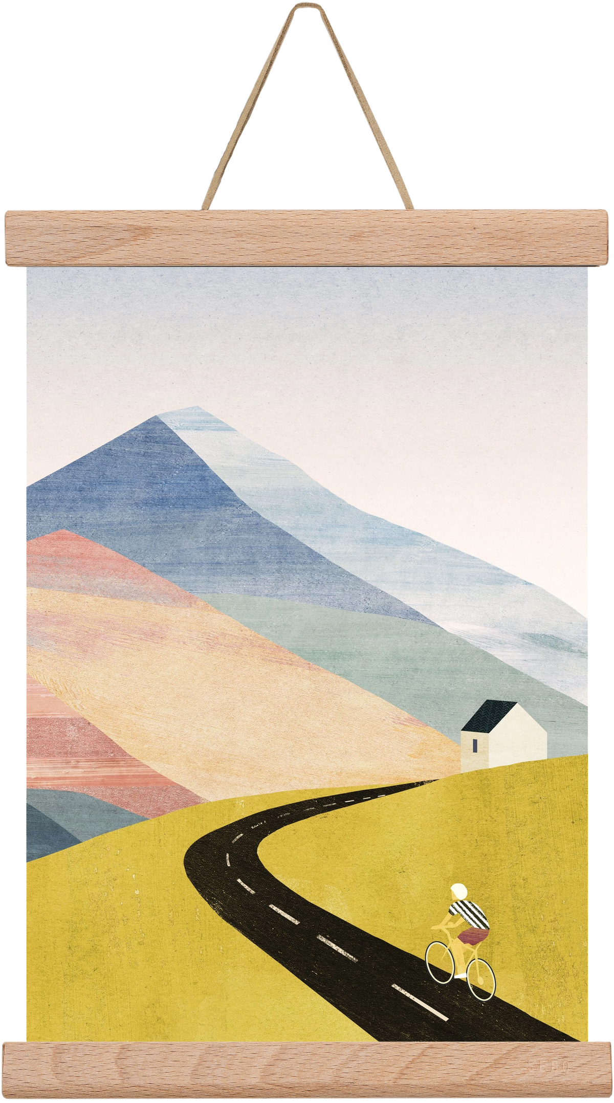 Cycling home, 20x30 cm (20x30 cm), Tölgy akasztó