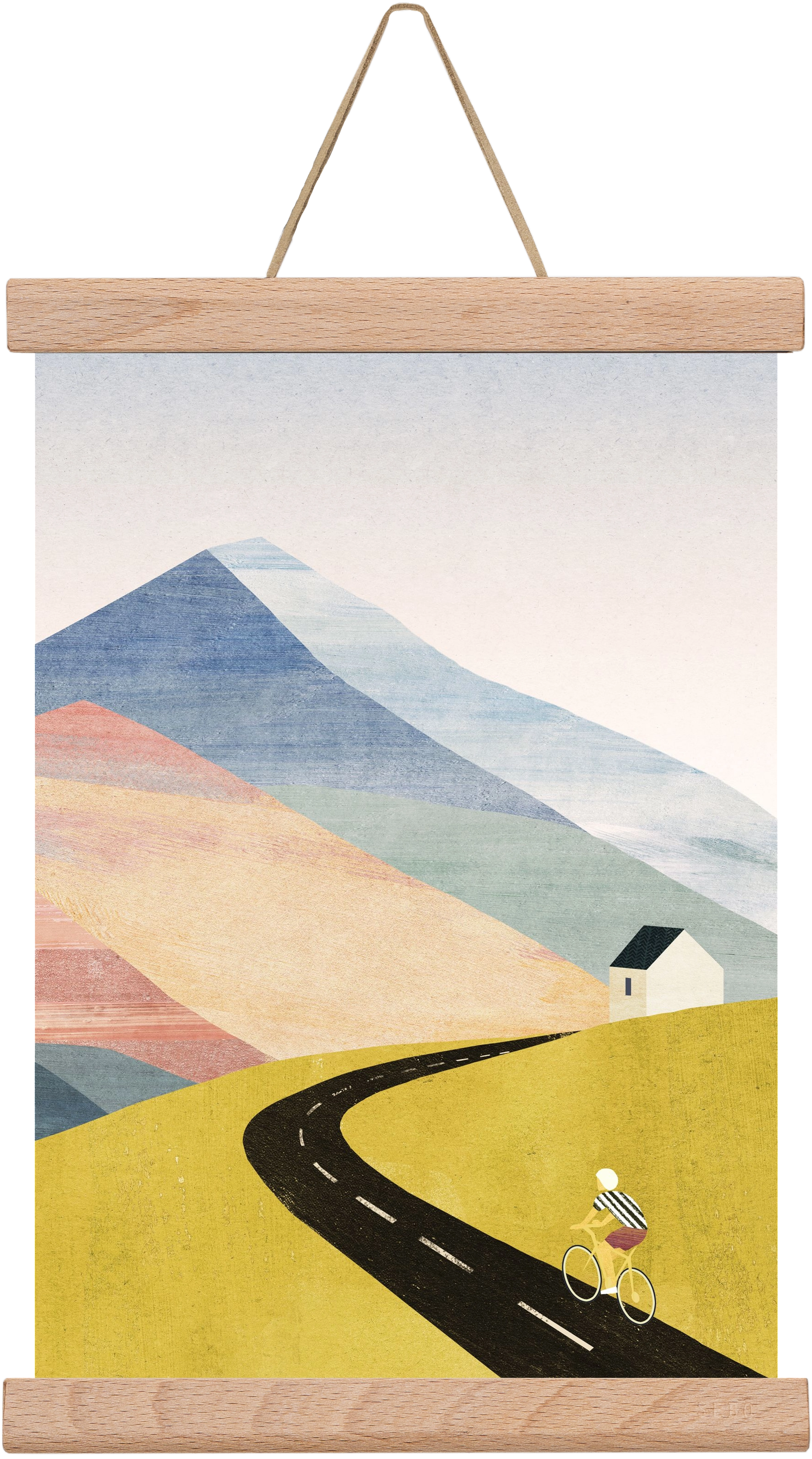 Cycling home, 20x30 cm (20x30 cm), Tölgy akasztó