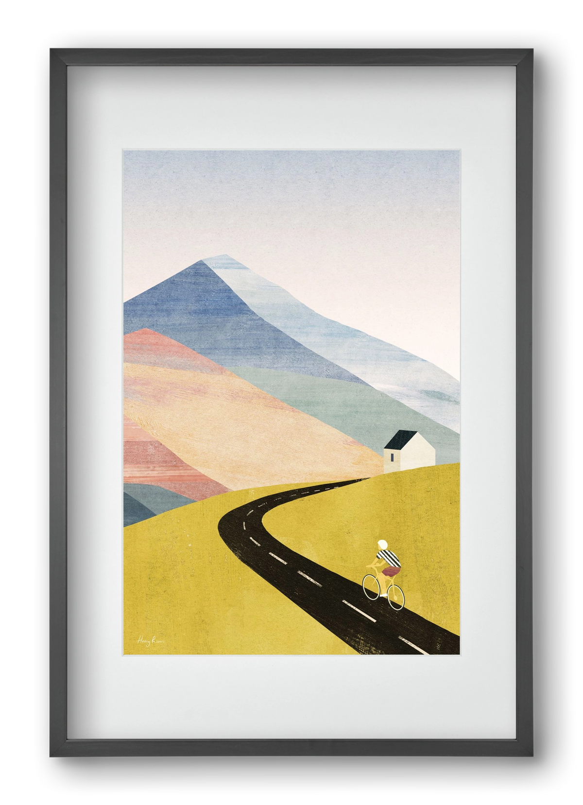 Cycling home, 40x60 cm (30x45 cm), Fekete keret, paszpartuval