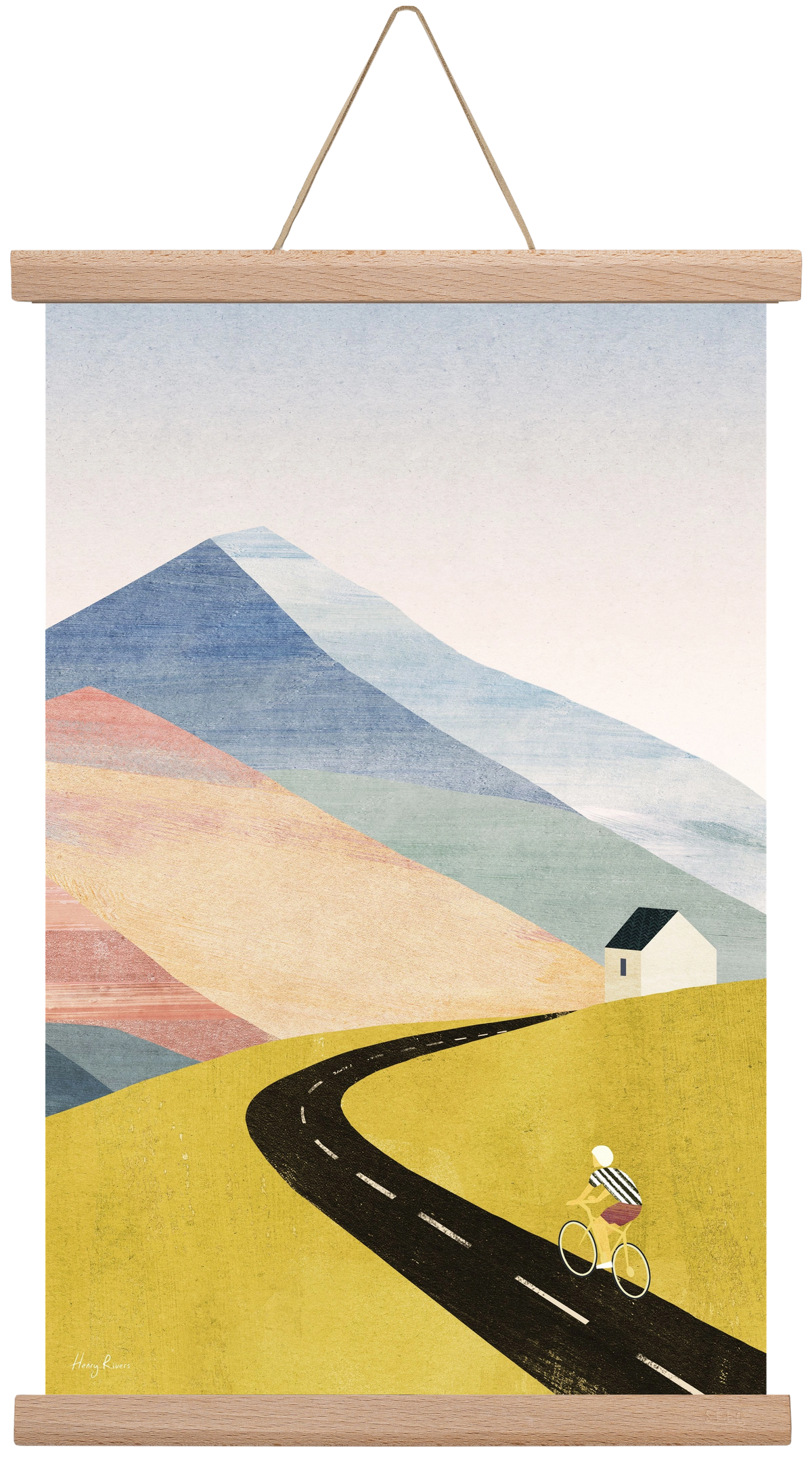 Cycling home, 30x45 cm (30x45 cm), Tölgy akasztó