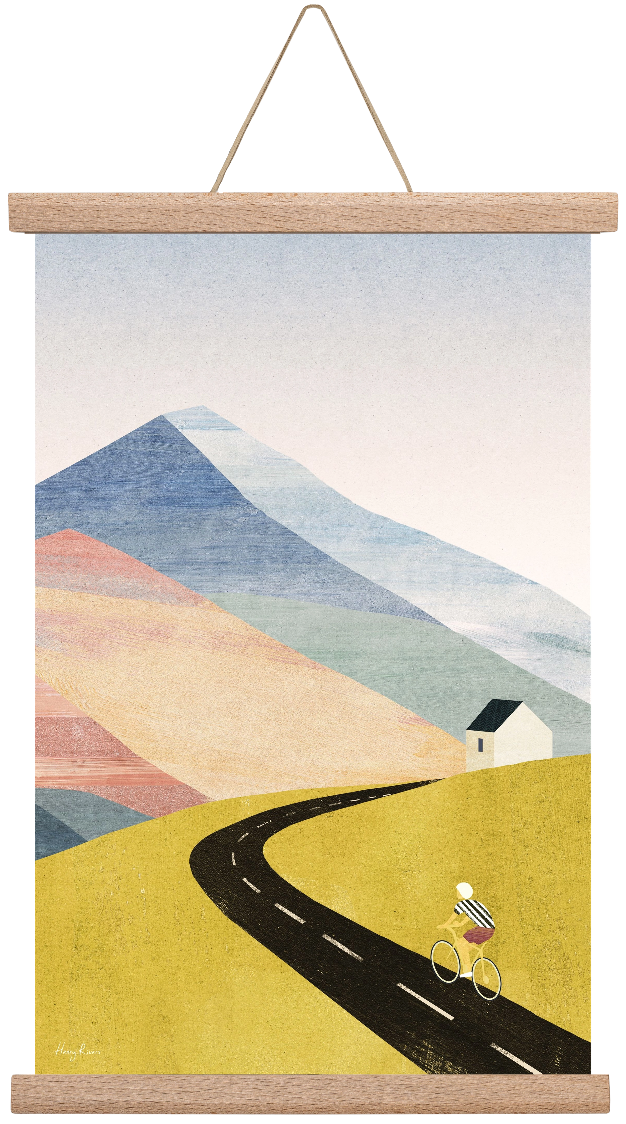 Cycling home, 30x45 cm (30x45 cm), Tölgy akasztó