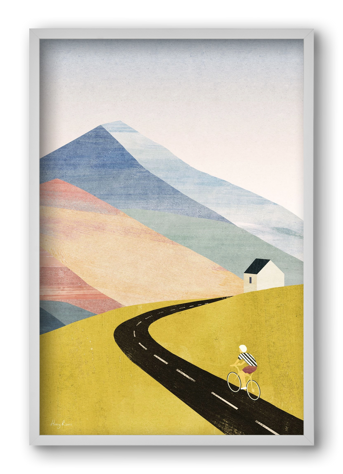 Cycling home, 40x60 cm (40x60 cm), Fehér keret