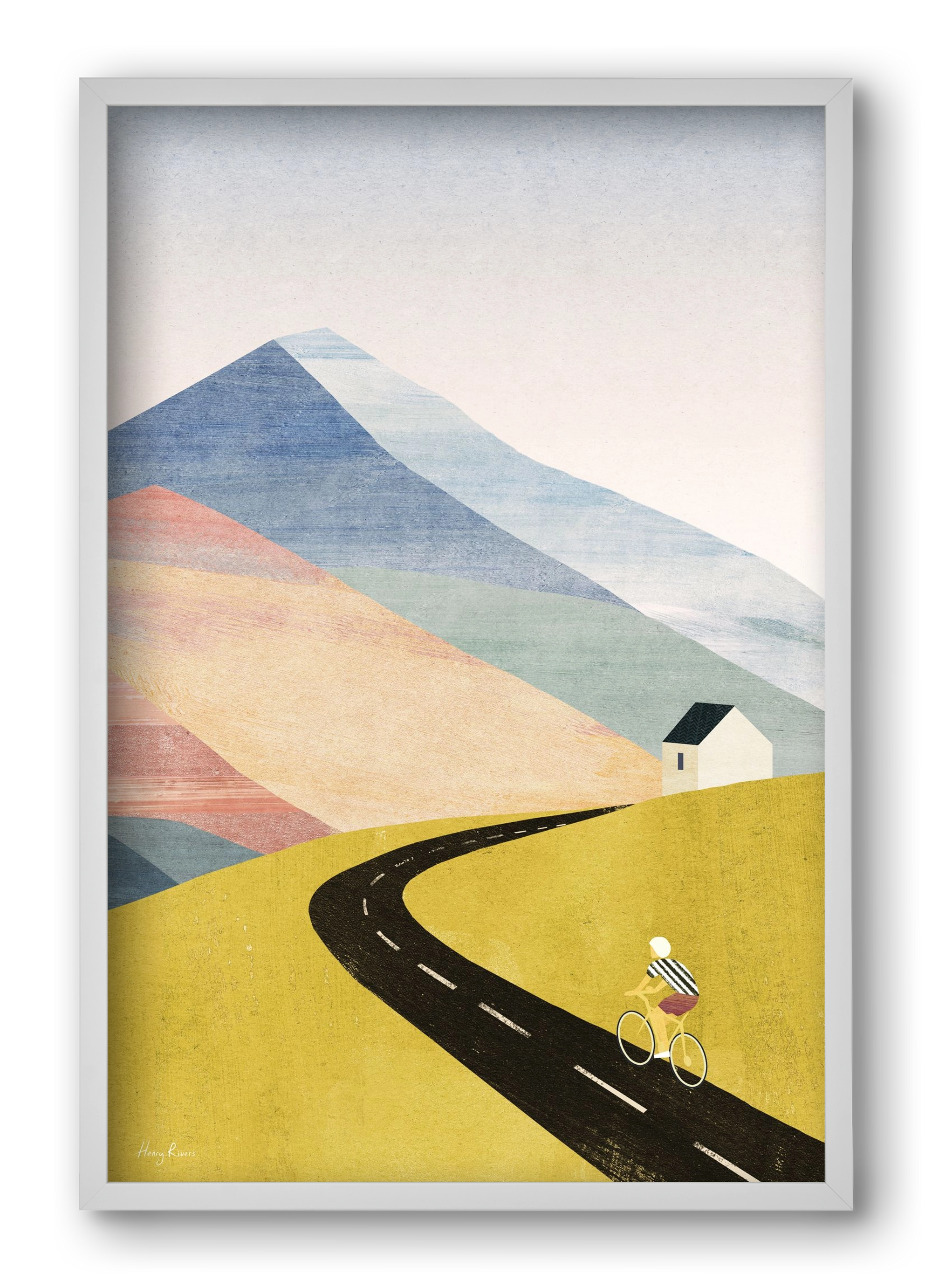 Cycling home, 40x60 cm (40x60 cm), Fehér keret