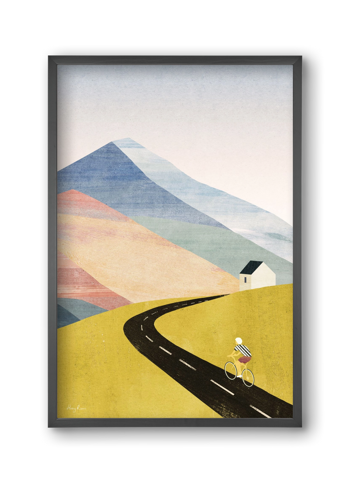 Cycling home, 30x45 cm (30x45 cm), Fekete keret