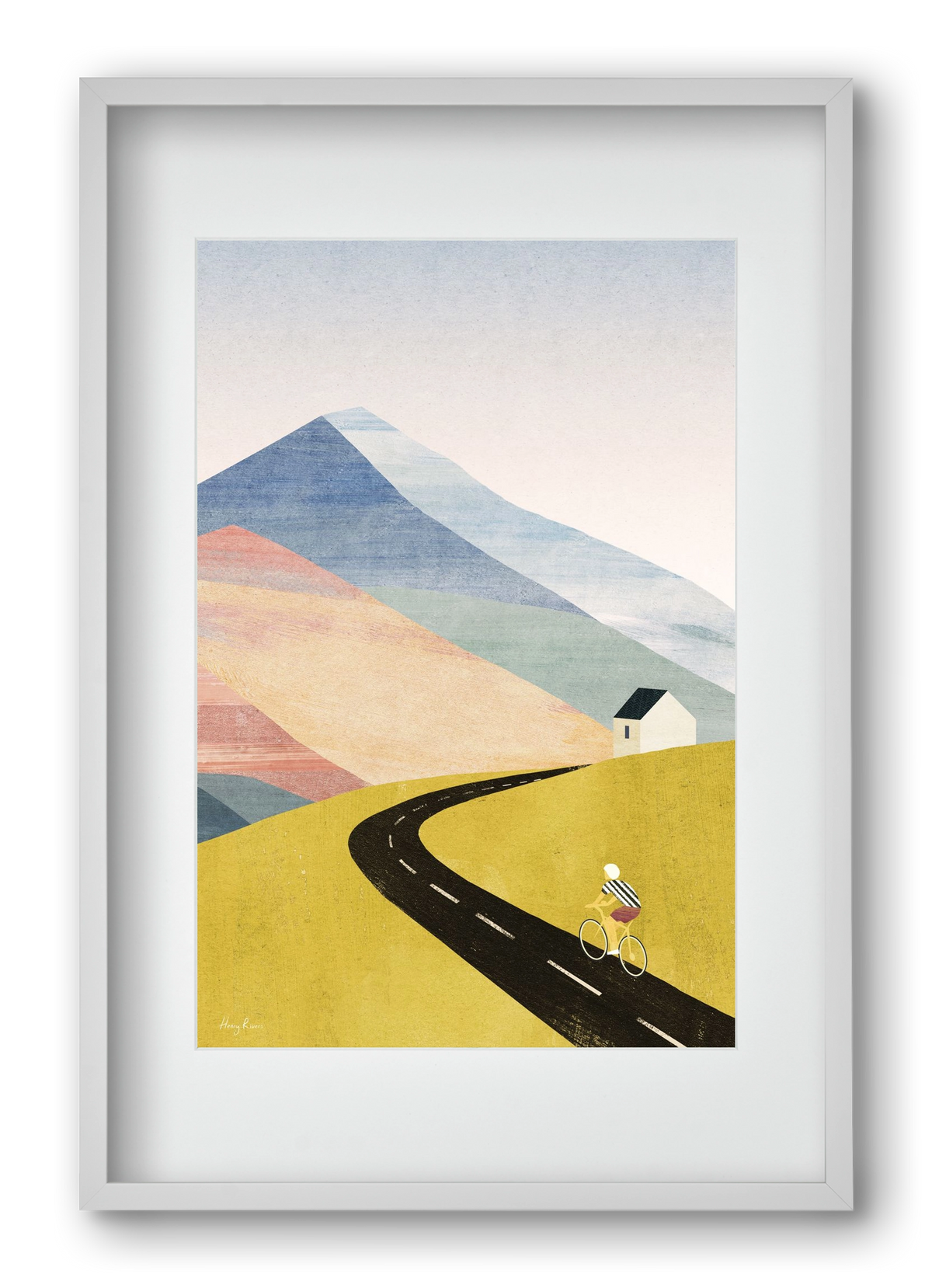 Cycling home, 40x60 cm (30x45 cm), Fehér keret, paszpartuval