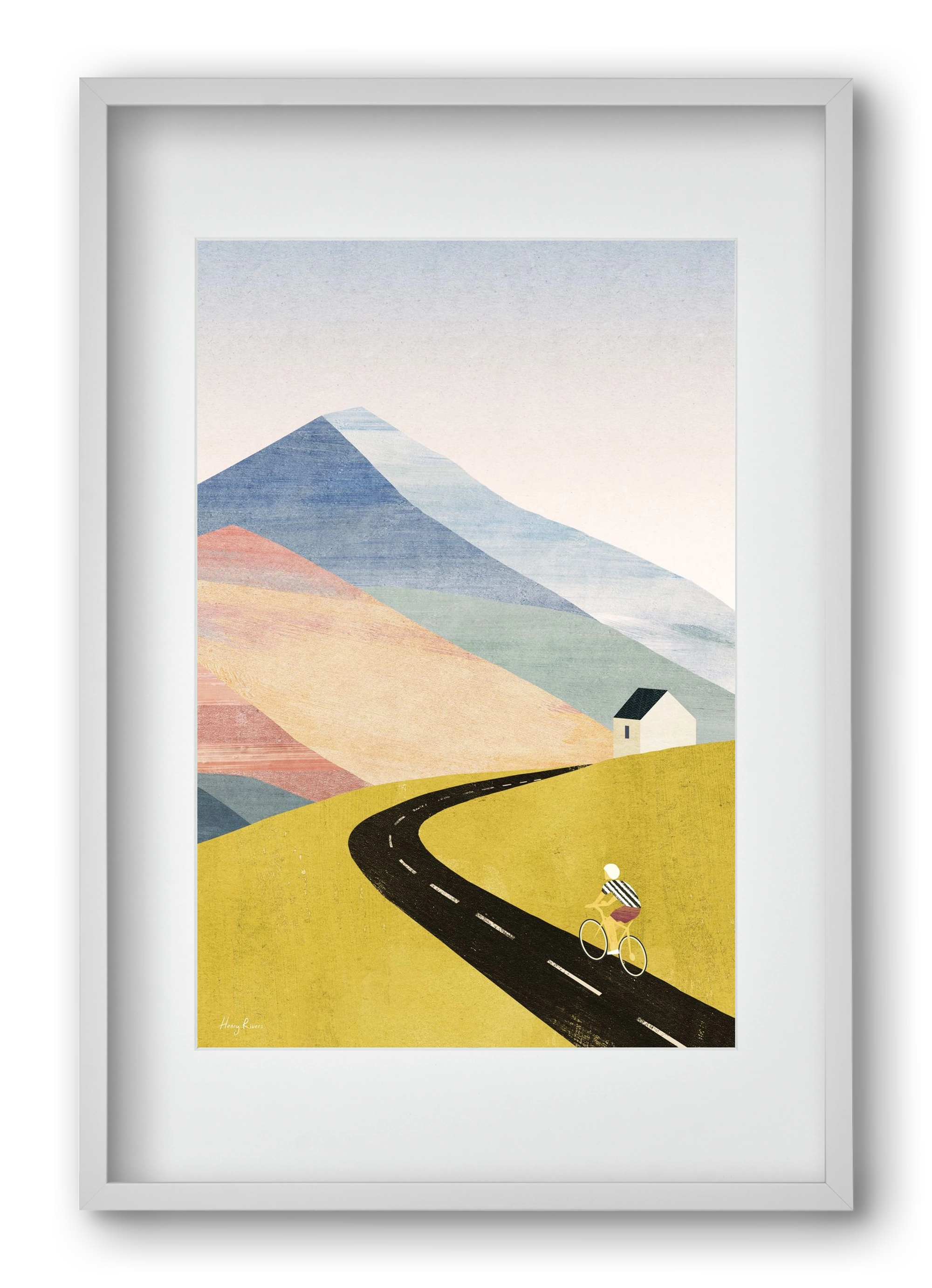 Cycling home, 40x60 cm (30x45 cm), Fehér keret, paszpartuval