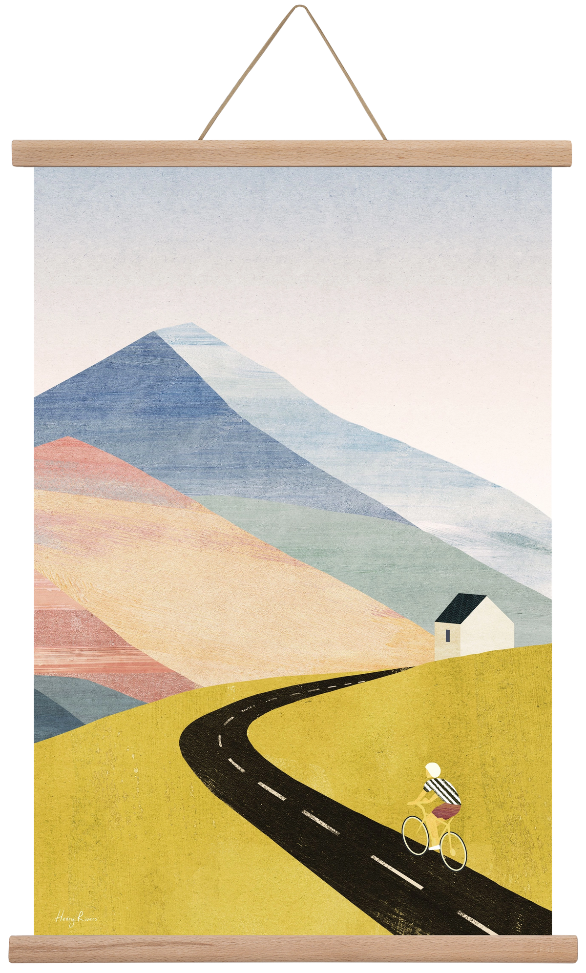 Cycling home, 40x60 cm (40x60 cm), Tölgy akasztó