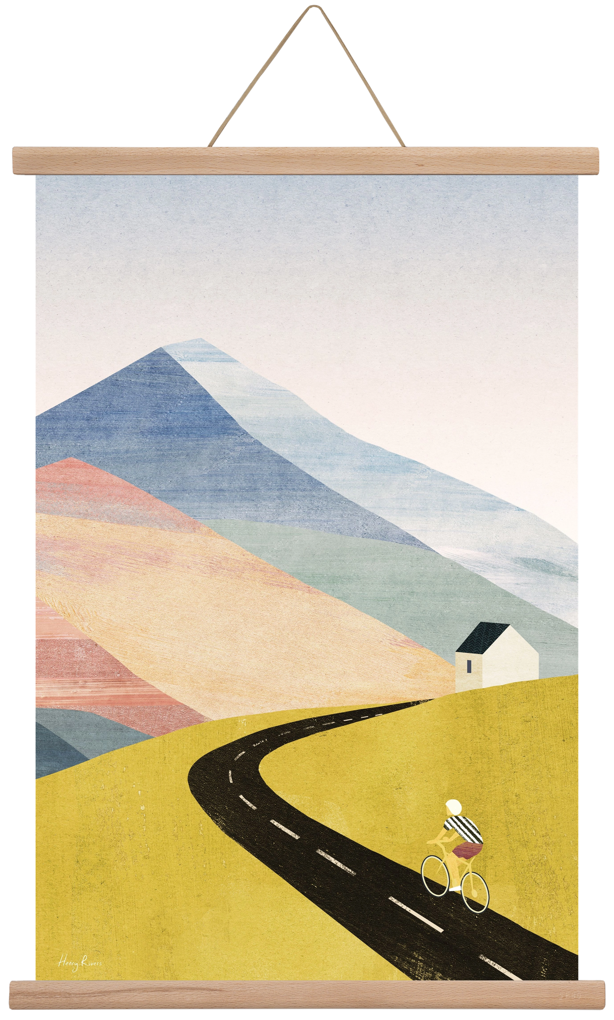 Cycling home, 40x60 cm (40x60 cm), Tölgy akasztó