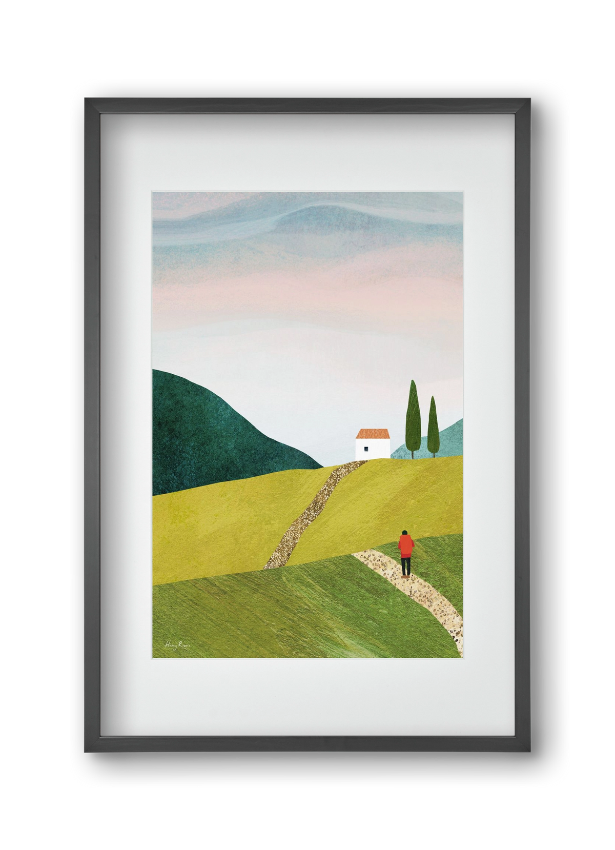 Walking home, 30x45 cm (20x30 cm), Fekete keret, paszpartuval