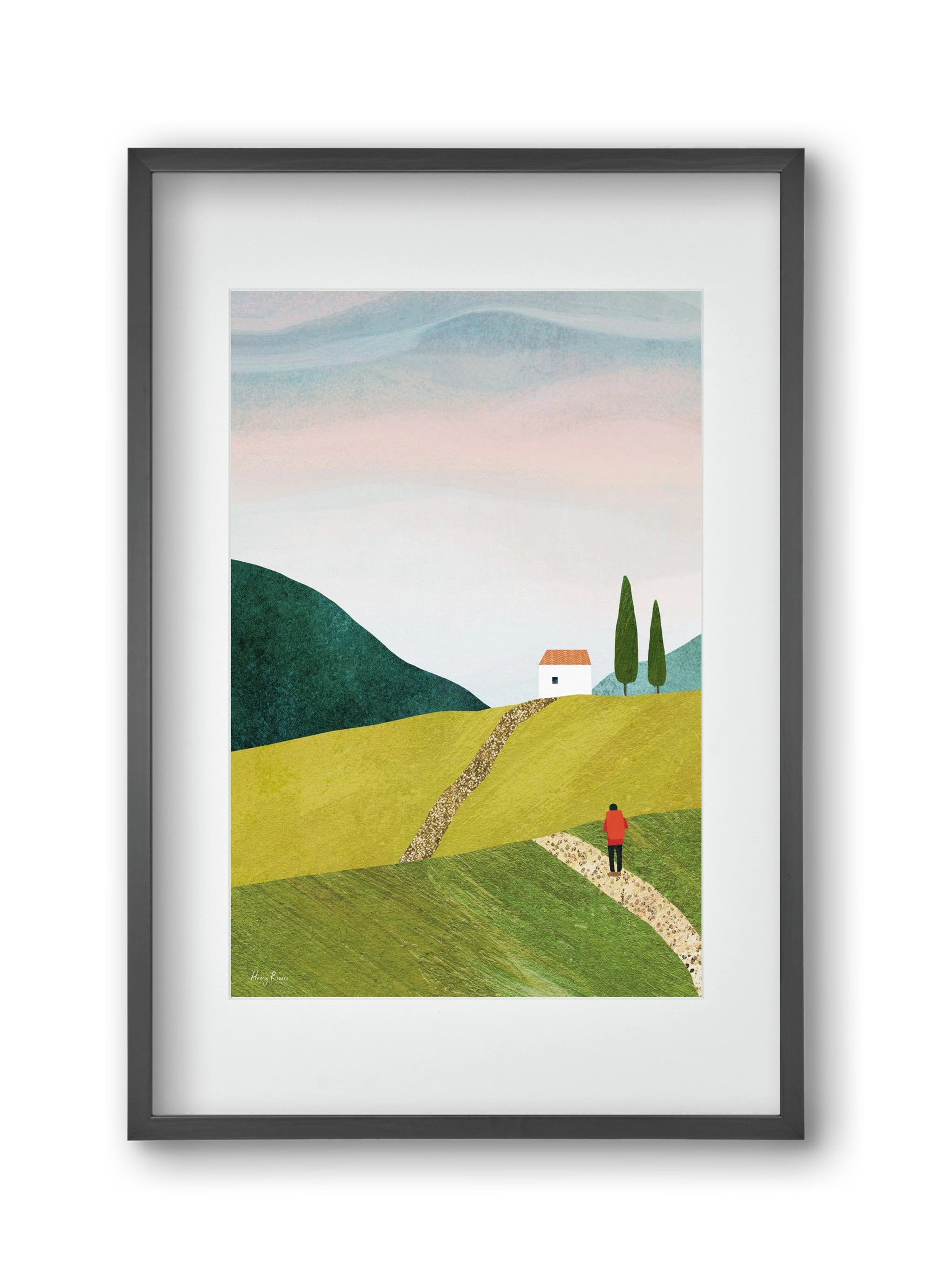 Walking home, 30x45 cm (20x30 cm), Fekete keret, paszpartuval