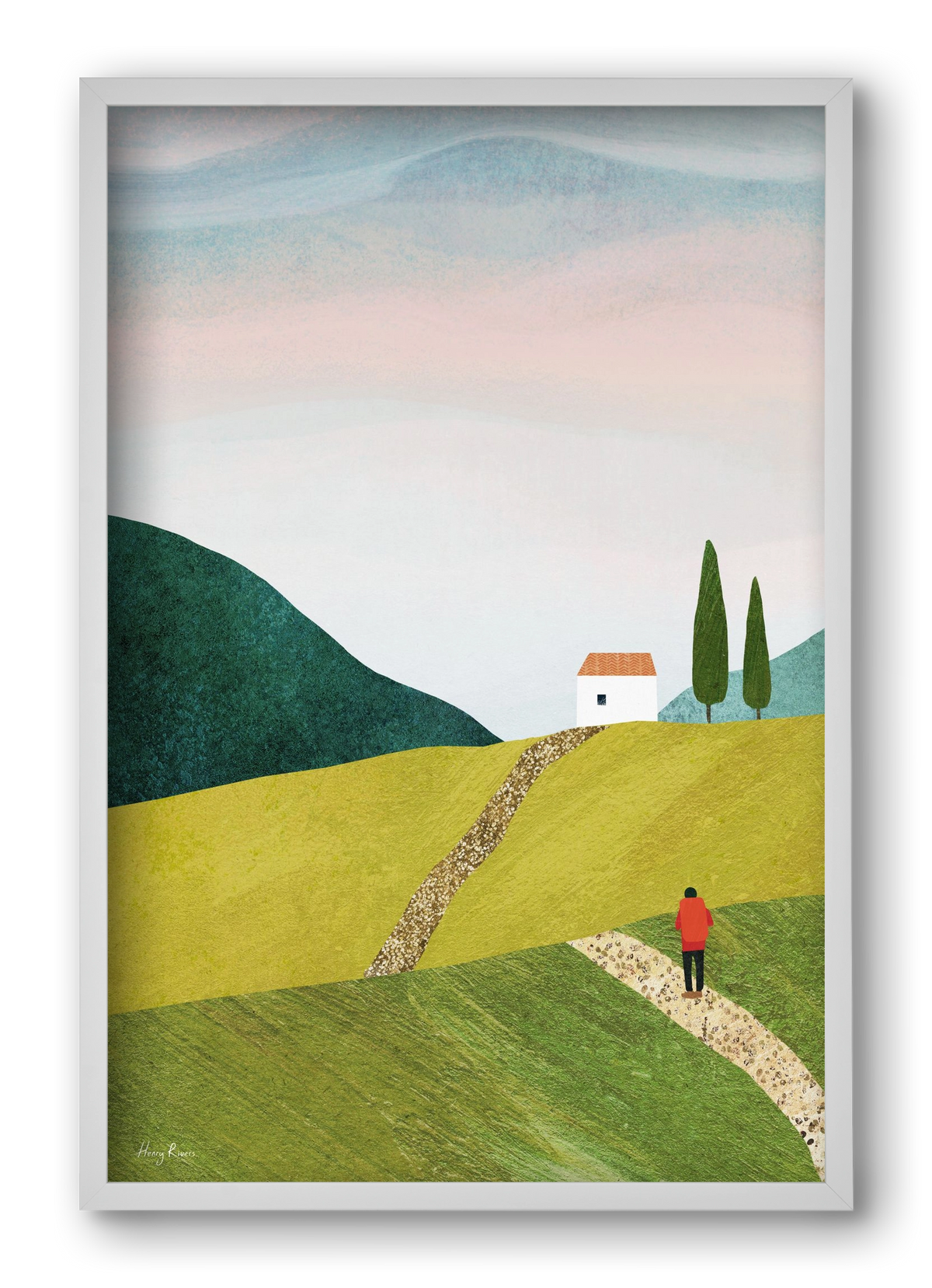 Walking home, 40x60 cm (40x60 cm), Fehér keret