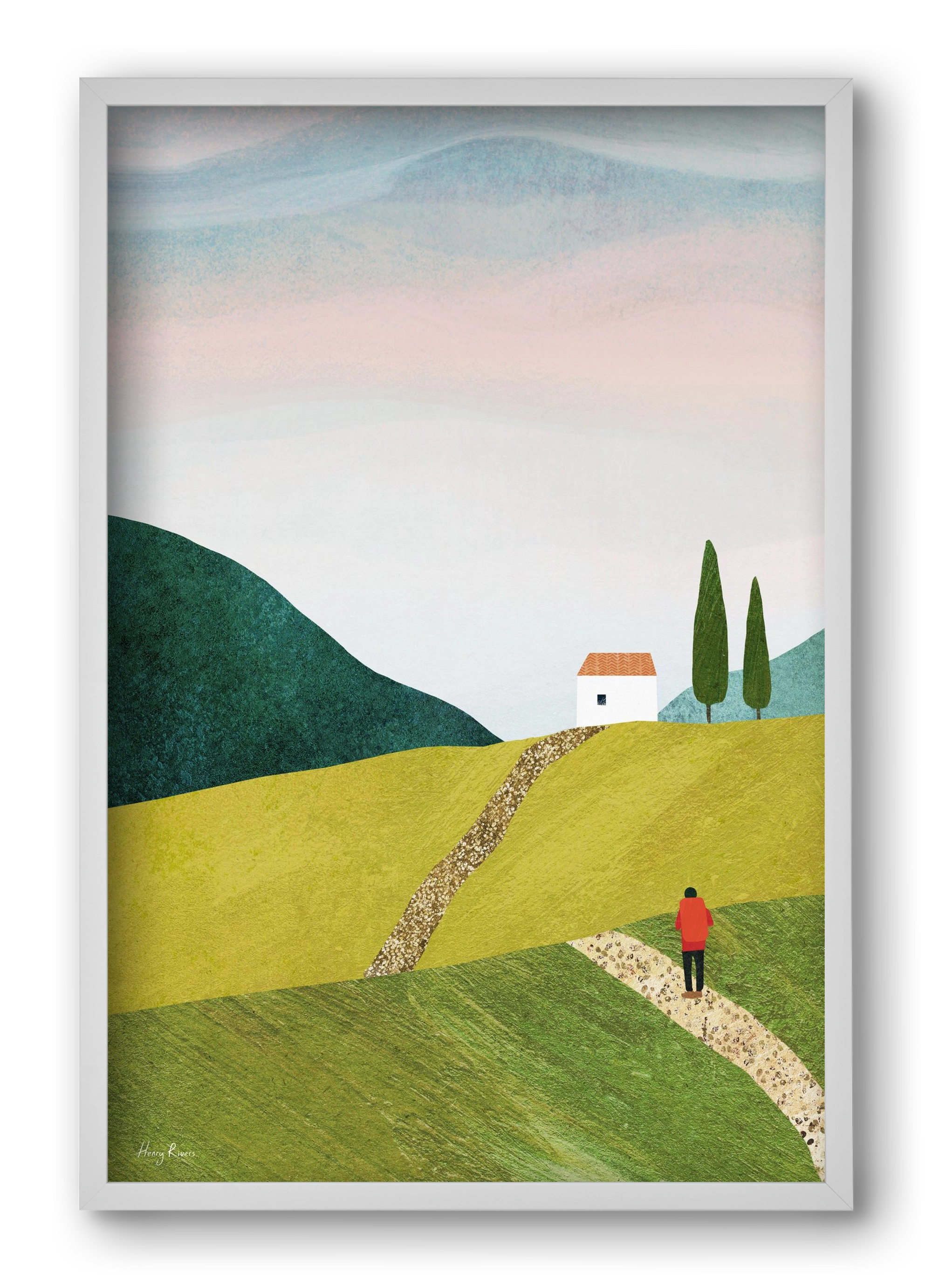 Walking home, 40x60 cm (40x60 cm), Fehér keret