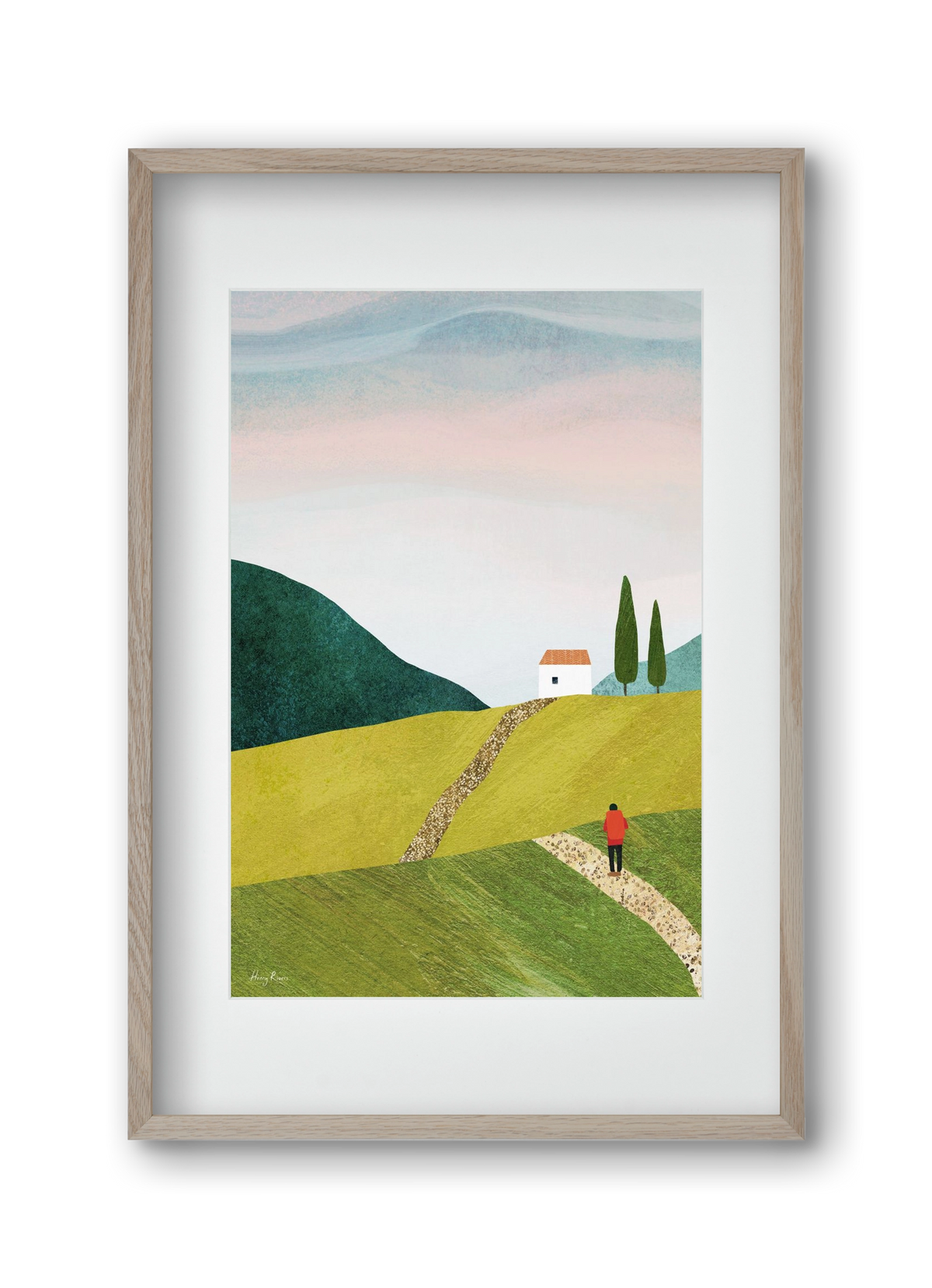 Walking home, 30x45 cm (20x30 cm), Tölgy keret, paszpartuval