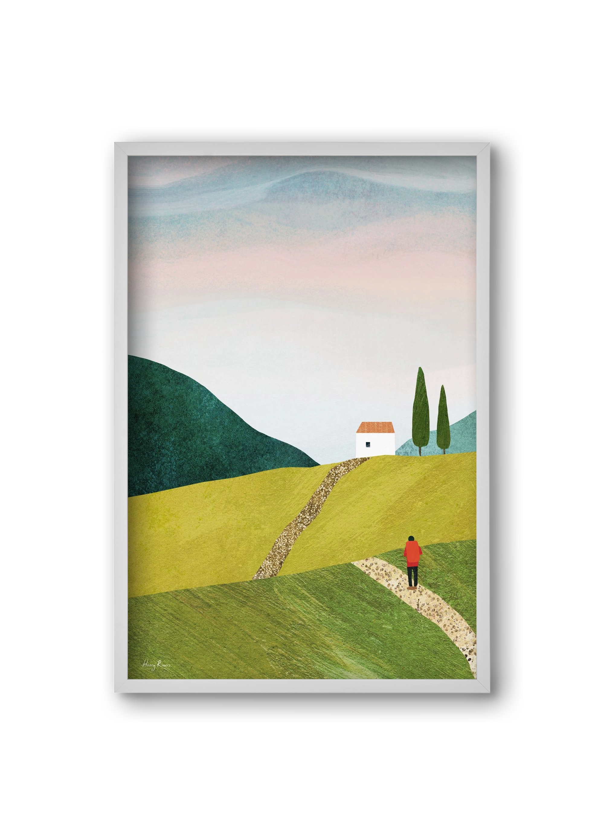 Walking home, 20x30 cm (20x30 cm), Fehér keret