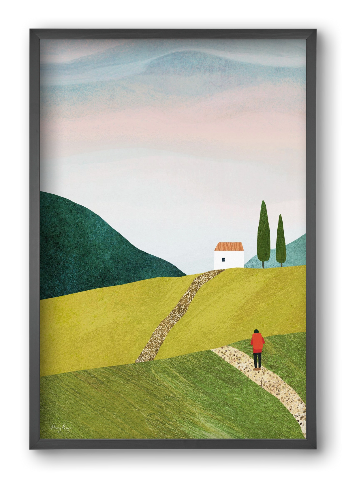 Walking home, 40x60 cm (40x60 cm), Fekete keret