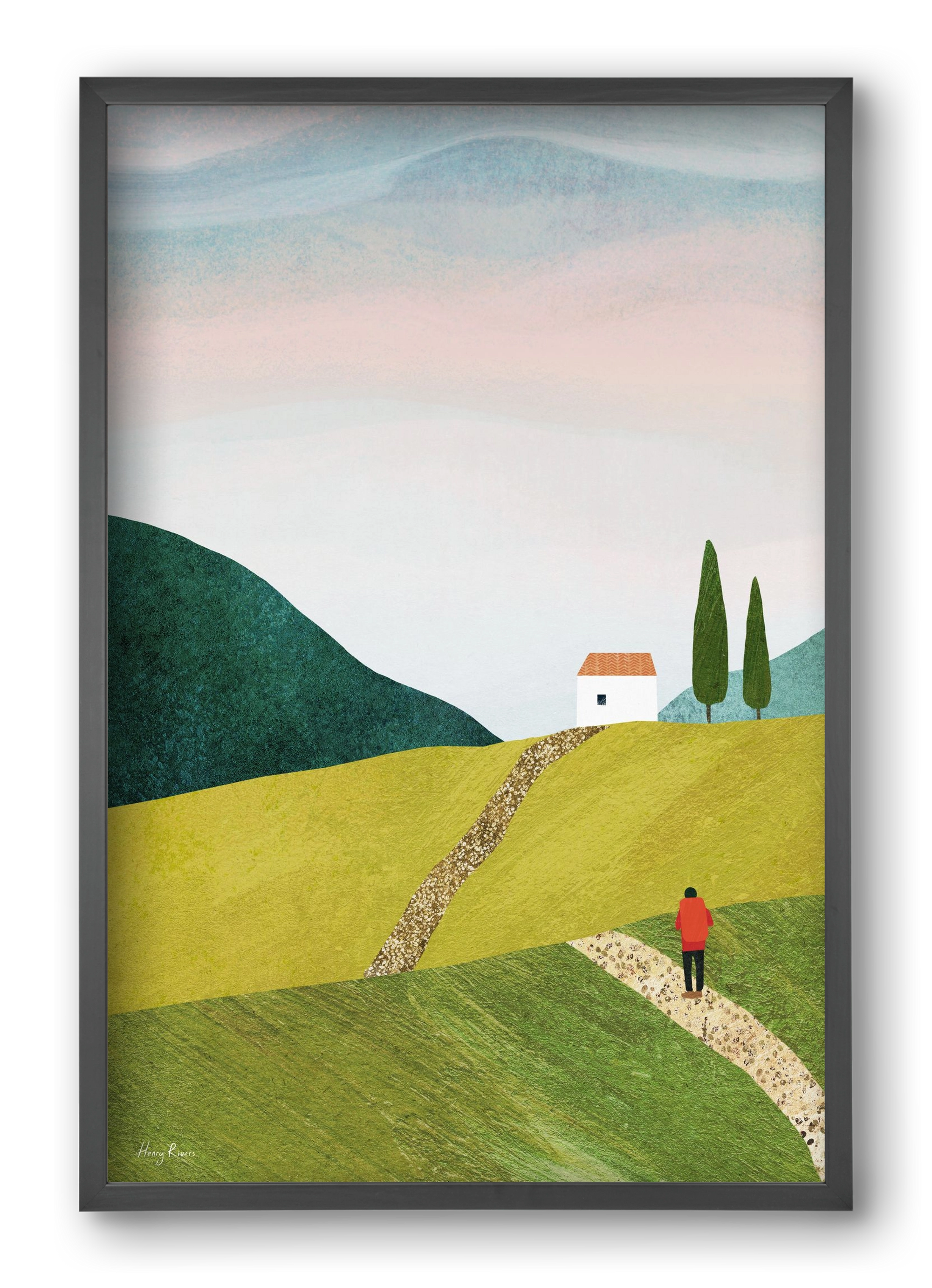 Walking home, 40x60 cm (40x60 cm), Fekete keret