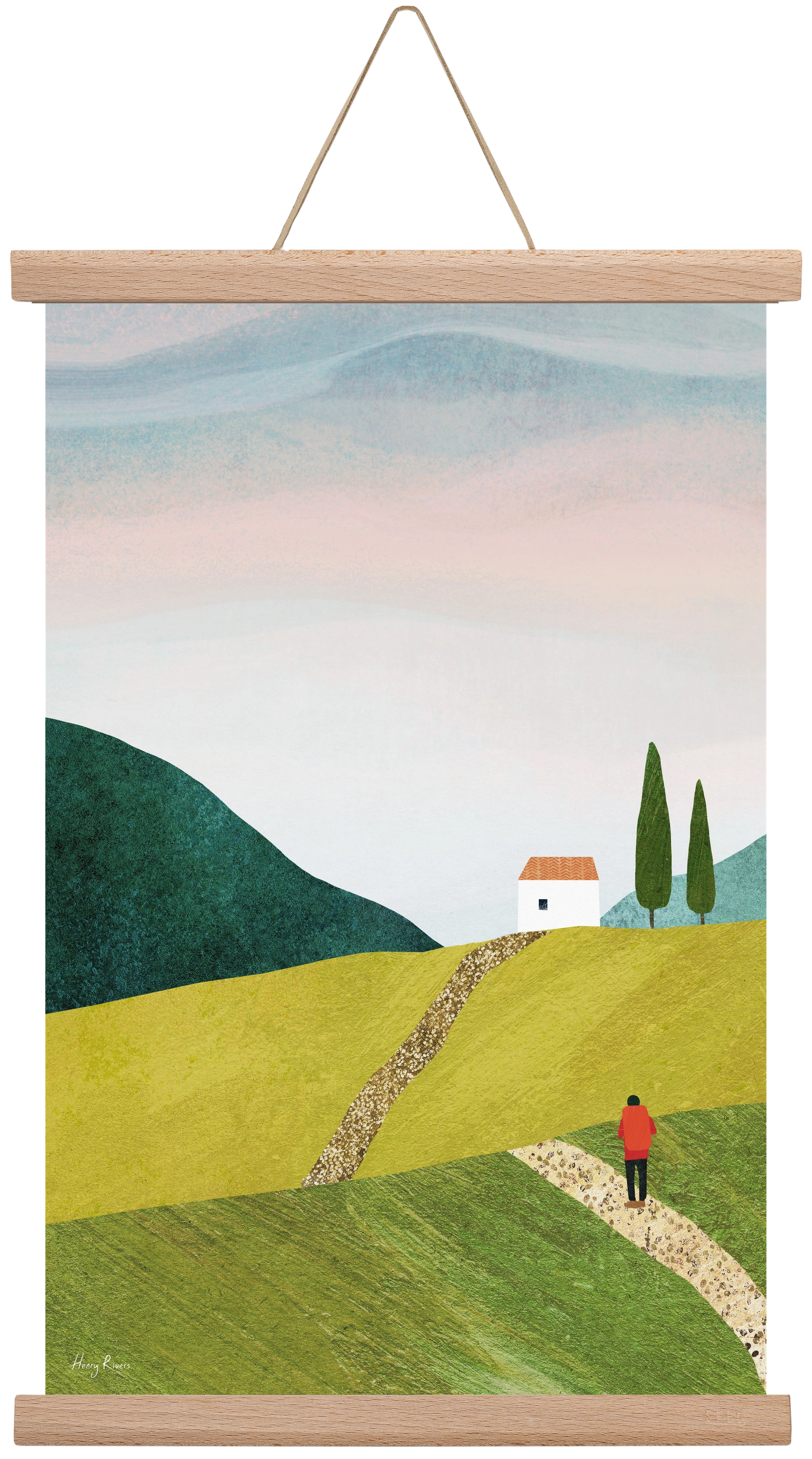 Walking home, 30x45 cm (30x45 cm), Tölgy akasztó