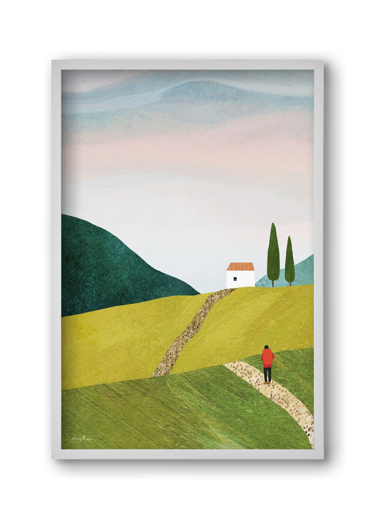 Walking home, 30x45 cm (30x45 cm), Fehér keret