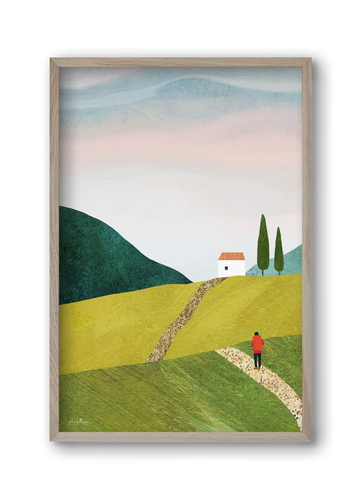 Walking home, 30x45 cm (30x45 cm), Tölgy keret