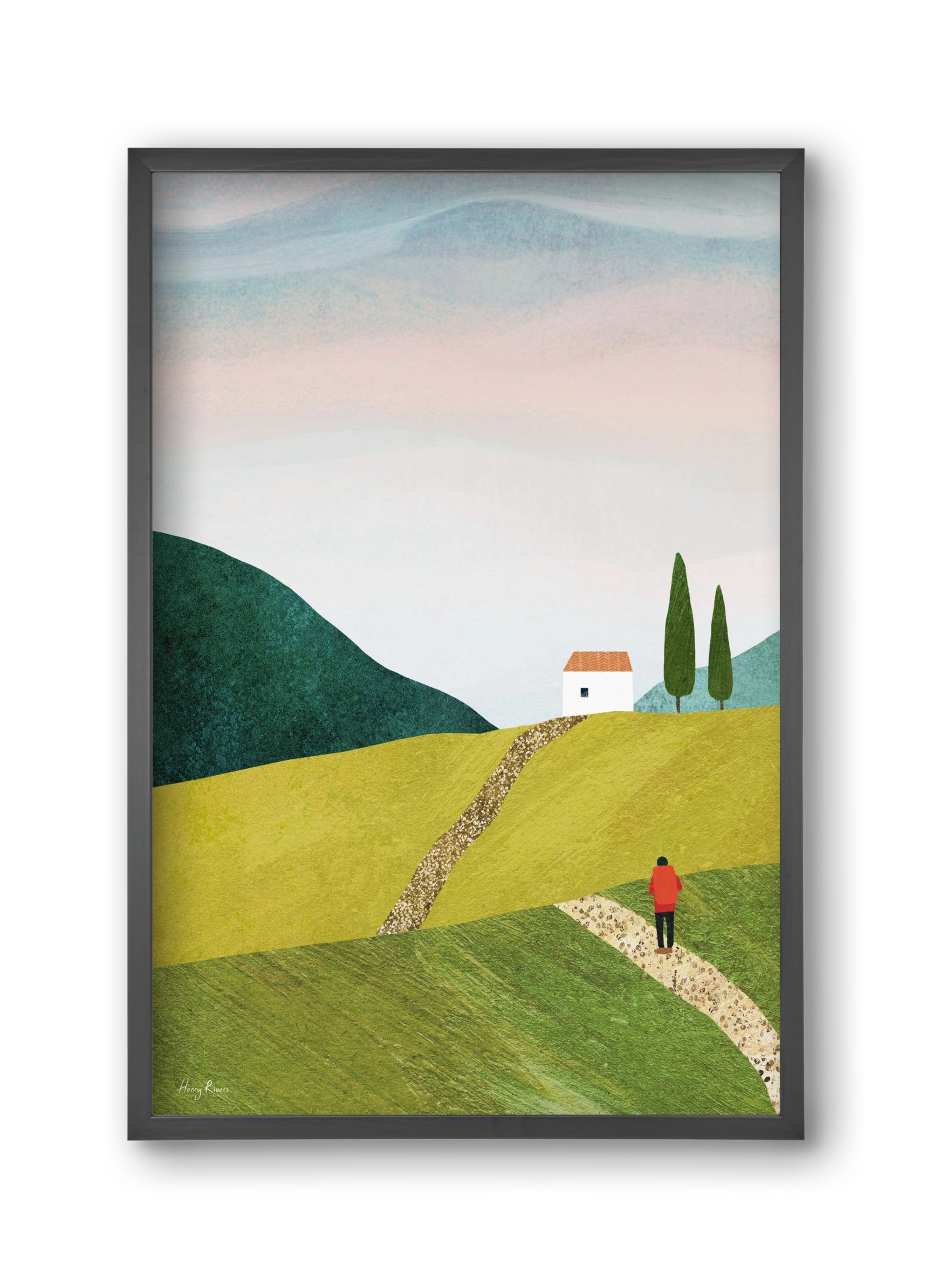 Walking home, 30x45 cm (30x45 cm), Fekete keret