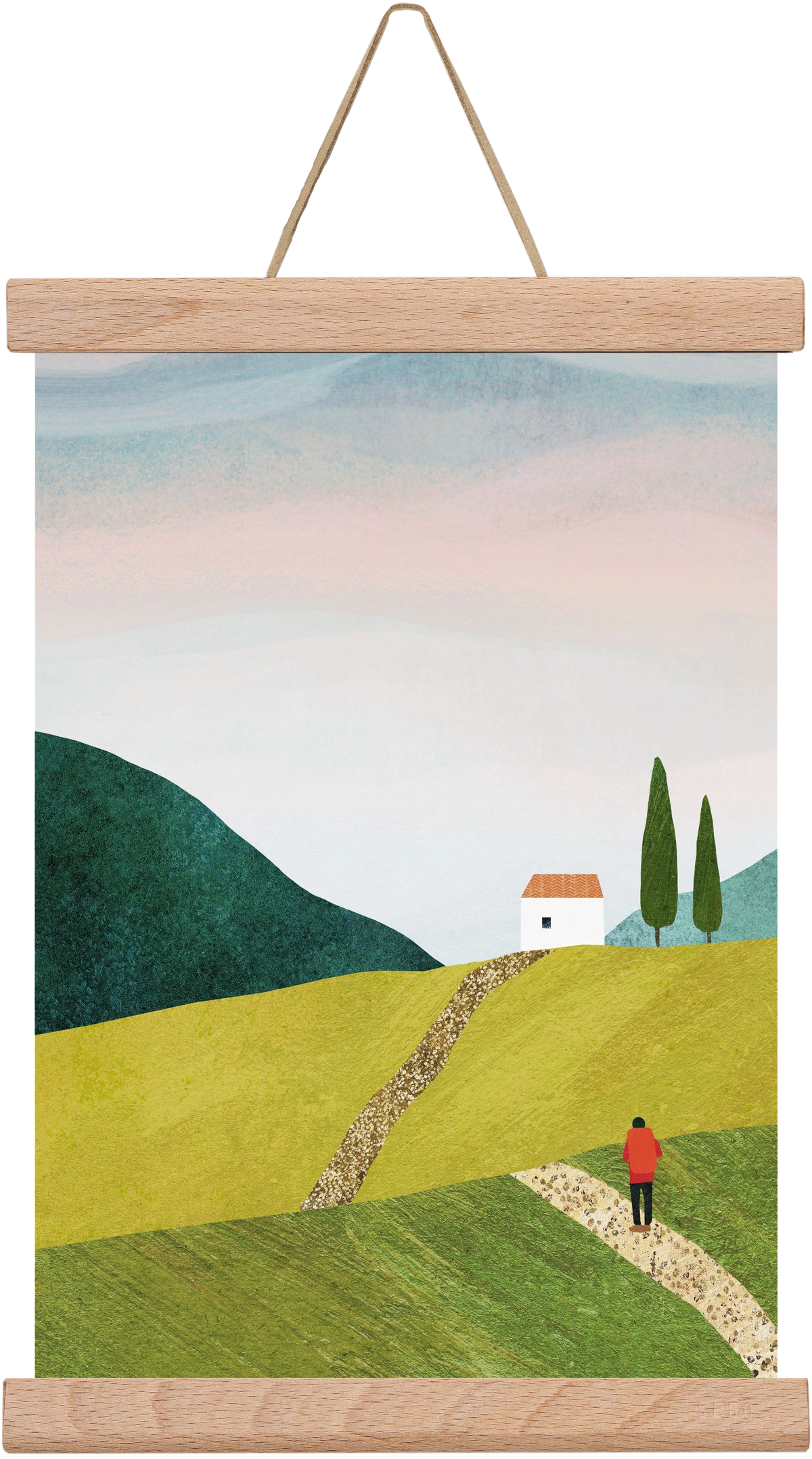 Walking home, 20x30 cm (20x30 cm), Tölgy akasztó