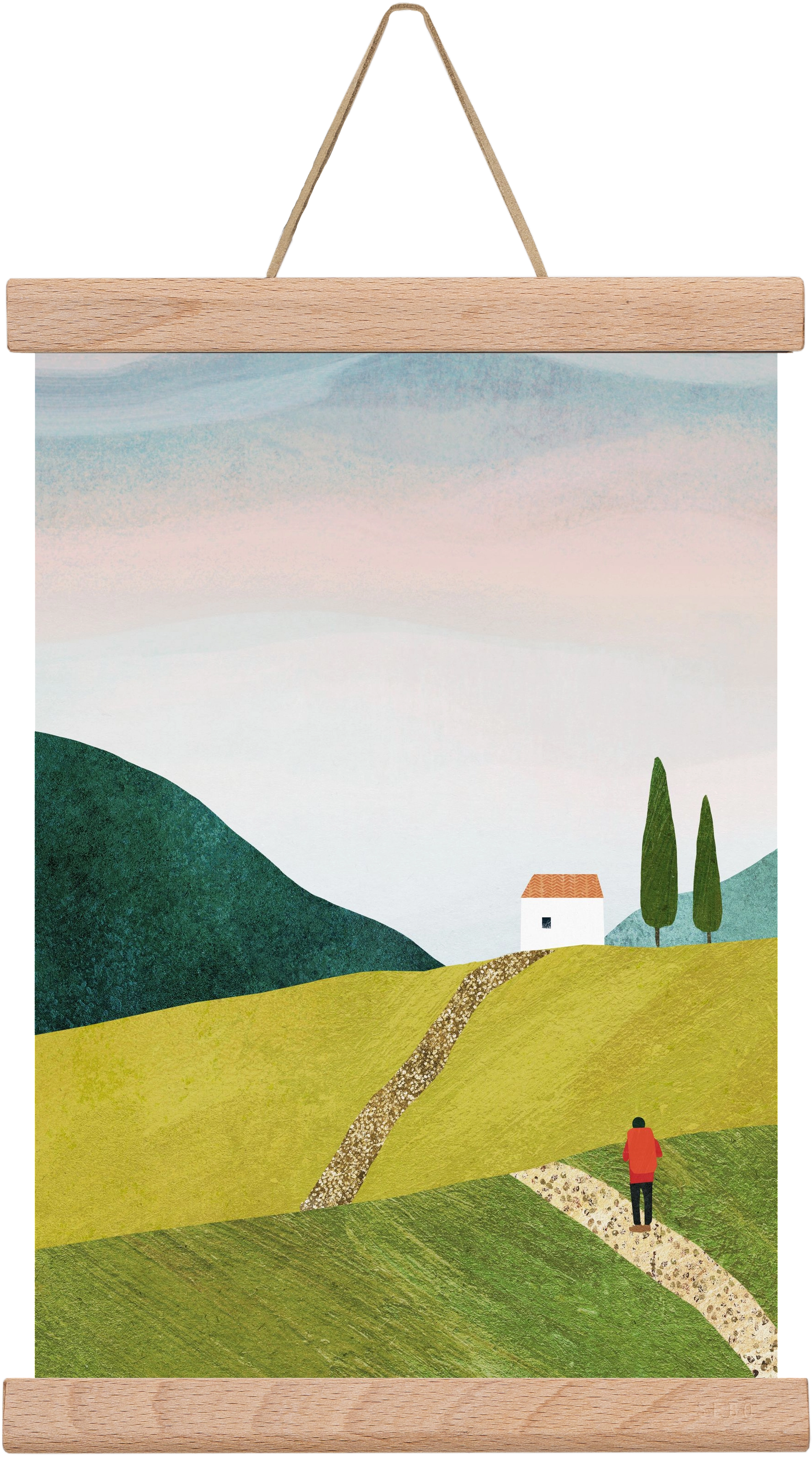 Walking home, 20x30 cm (20x30 cm), Tölgy akasztó