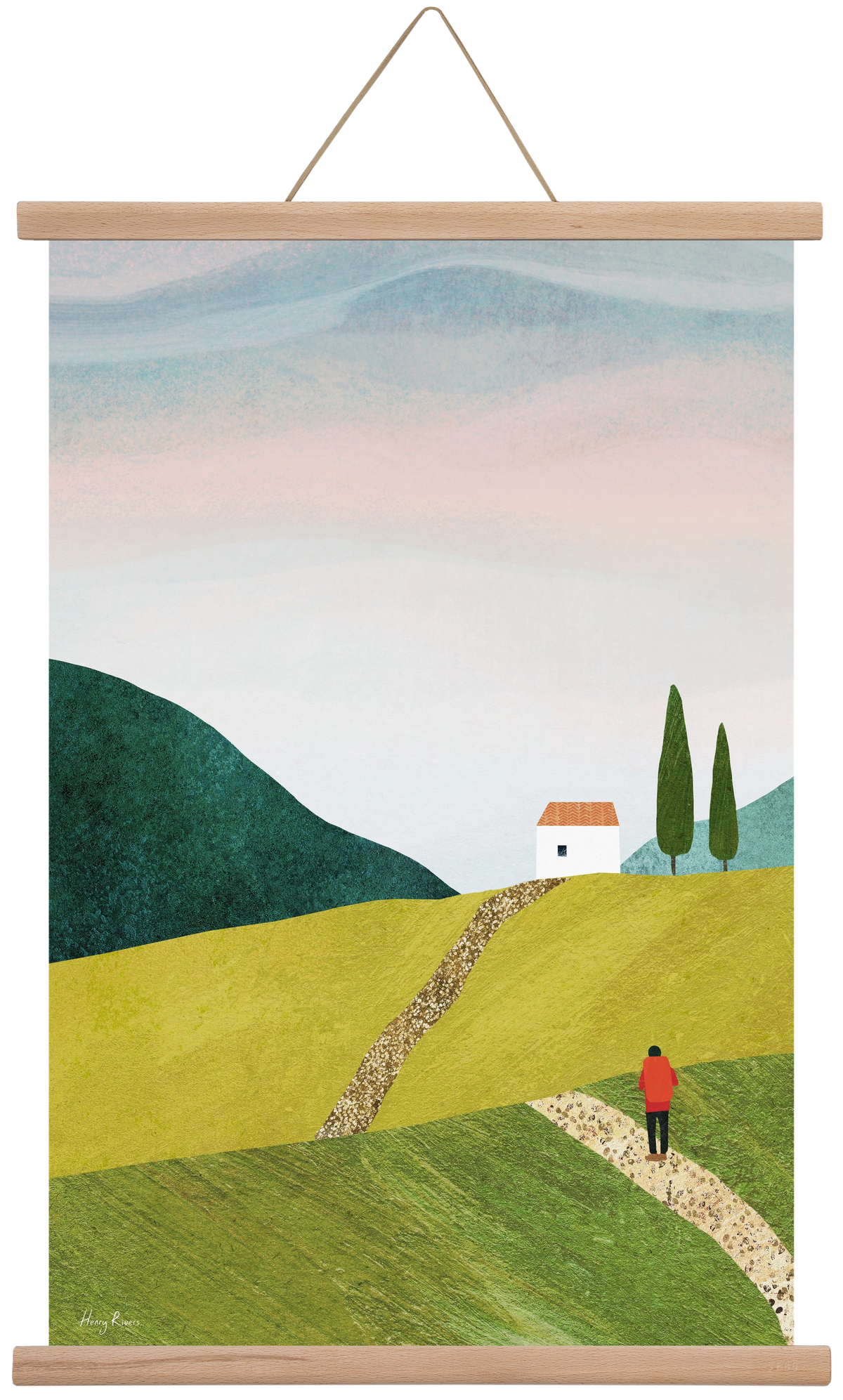 Walking home, 40x60 cm (40x60 cm), Tölgy akasztó