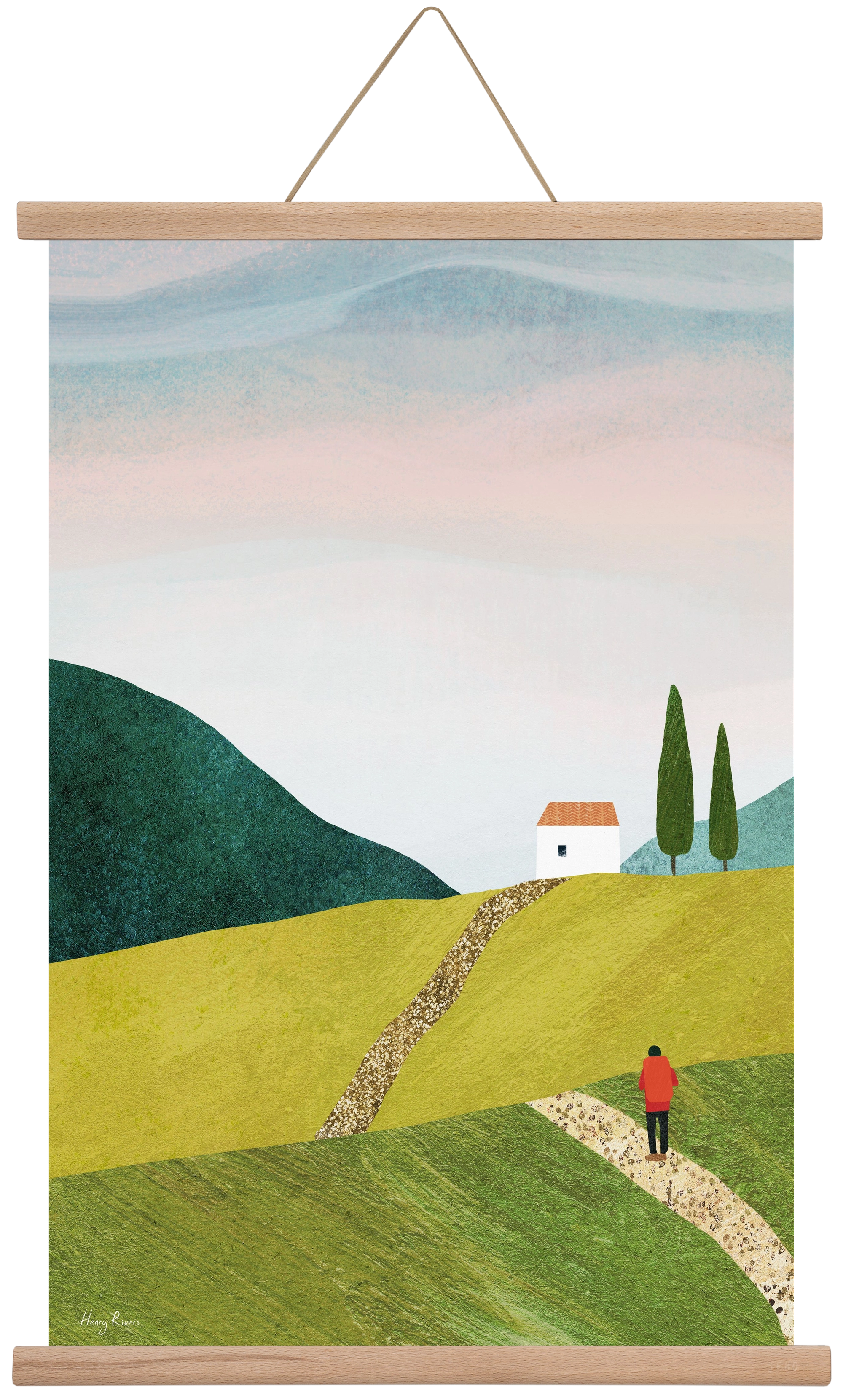 Walking home, 40x60 cm (40x60 cm), Tölgy akasztó