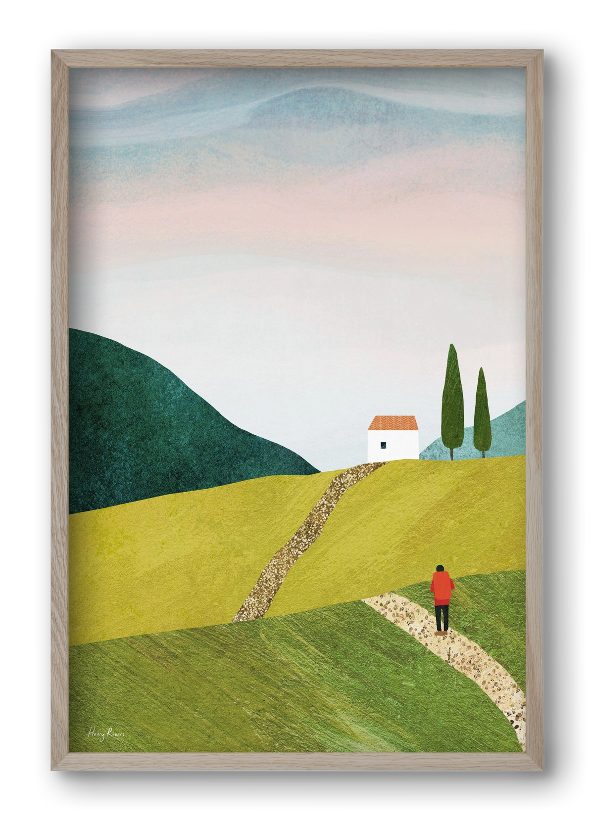 Walking home, 40x60 cm (40x60 cm), Tölgy keret