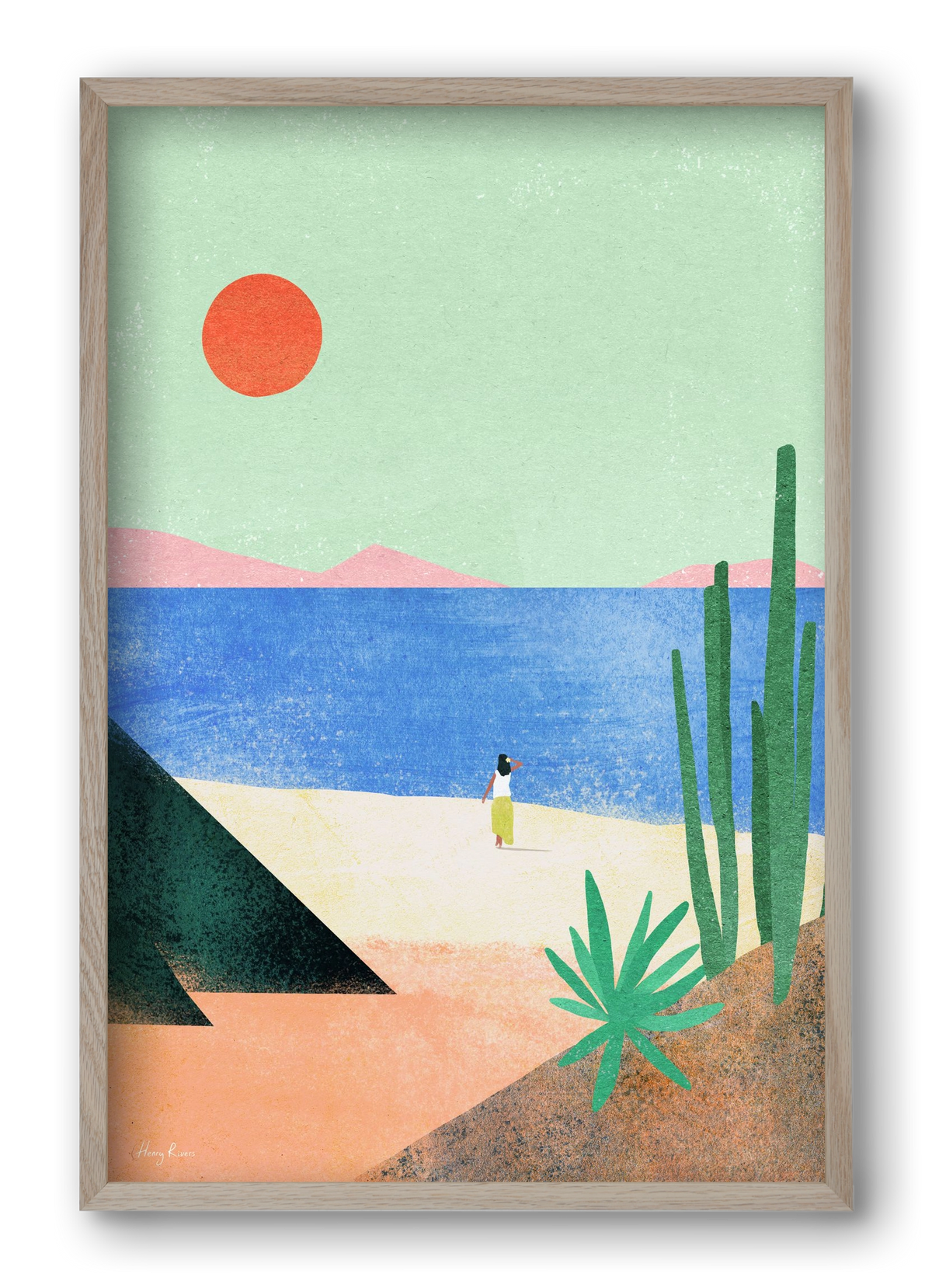 Beach Girl III, 40x60 cm (40x60 cm), Tölgy keret