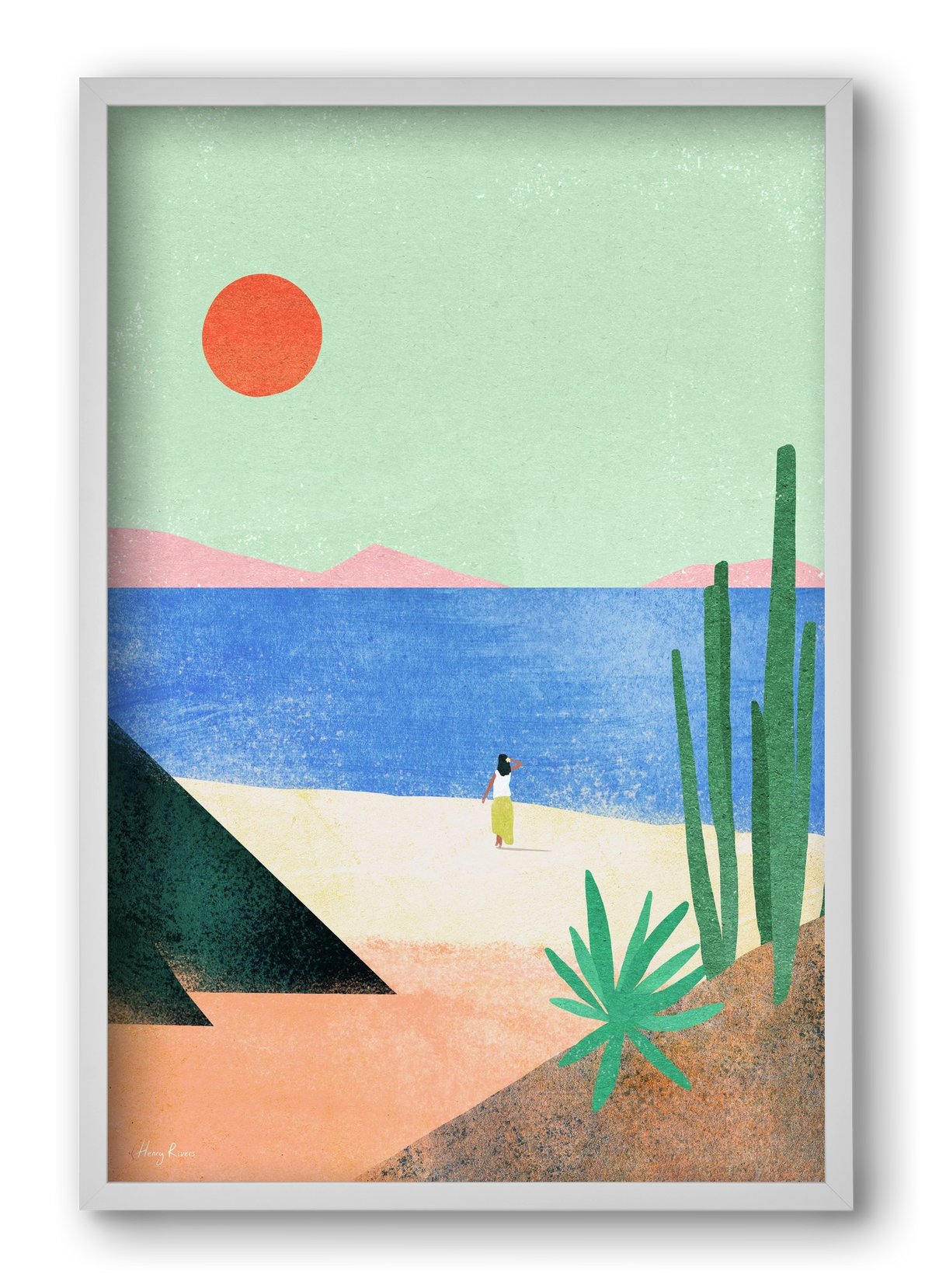 Beach Girl III, 40x60 cm (40x60 cm), Fehér keret