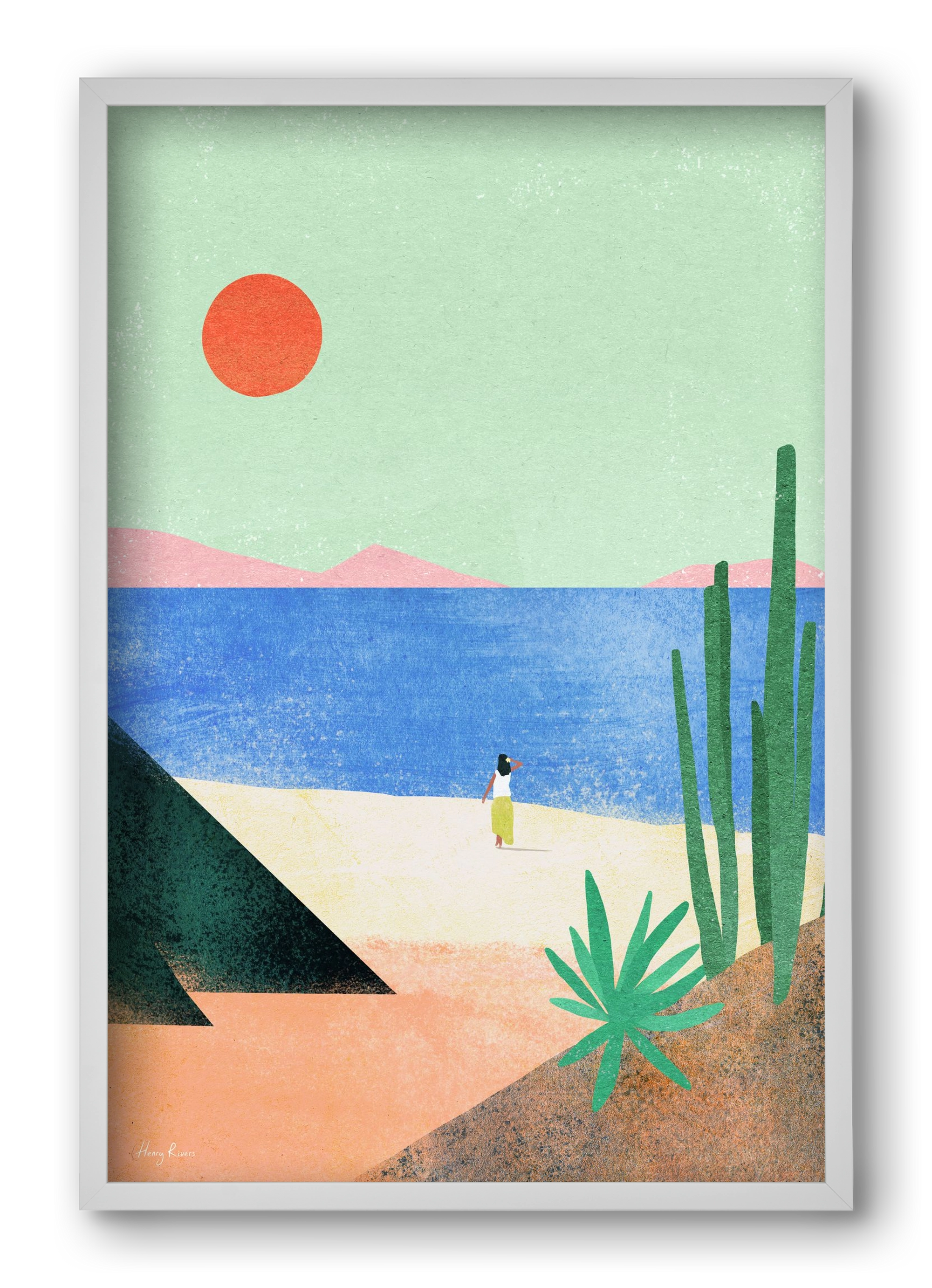 Beach Girl III, 40x60 cm (40x60 cm), Fehér keret