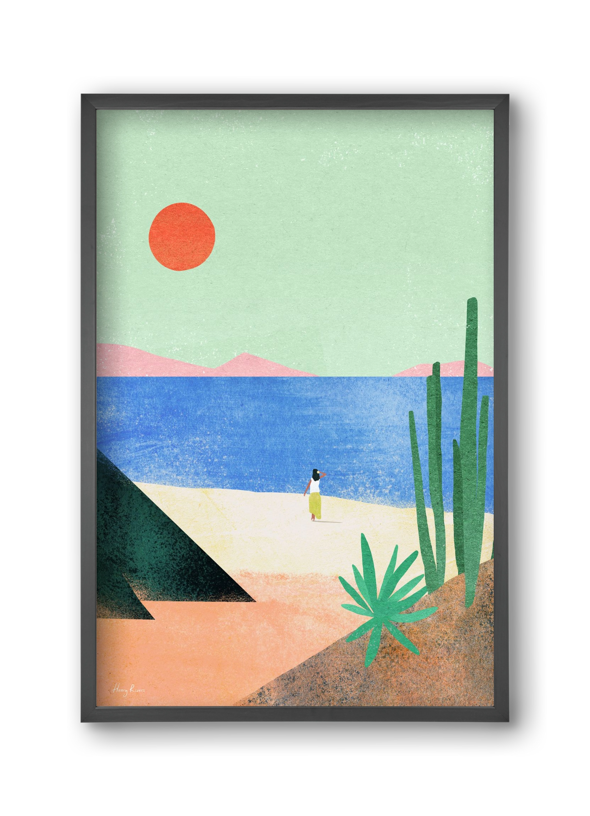 Beach Girl III, 30x45 cm (30x45 cm), Fekete keret