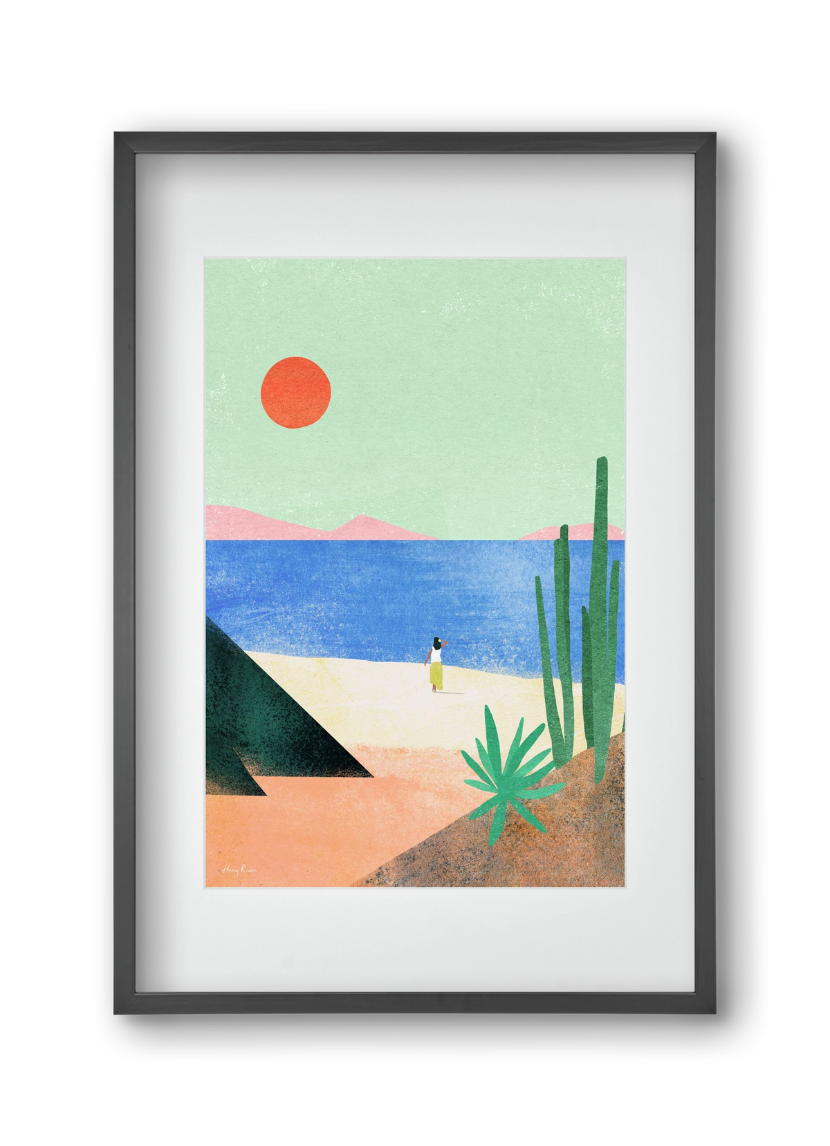 Beach Girl III, 30x45 cm (20x30 cm), Fekete keret, paszpartuval