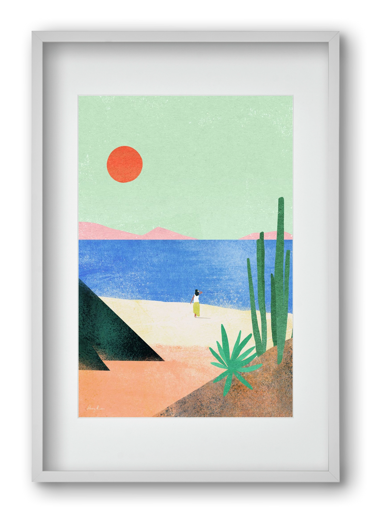 Beach Girl III, 40x60 cm (30x45 cm), Fehér keret, paszpartuval