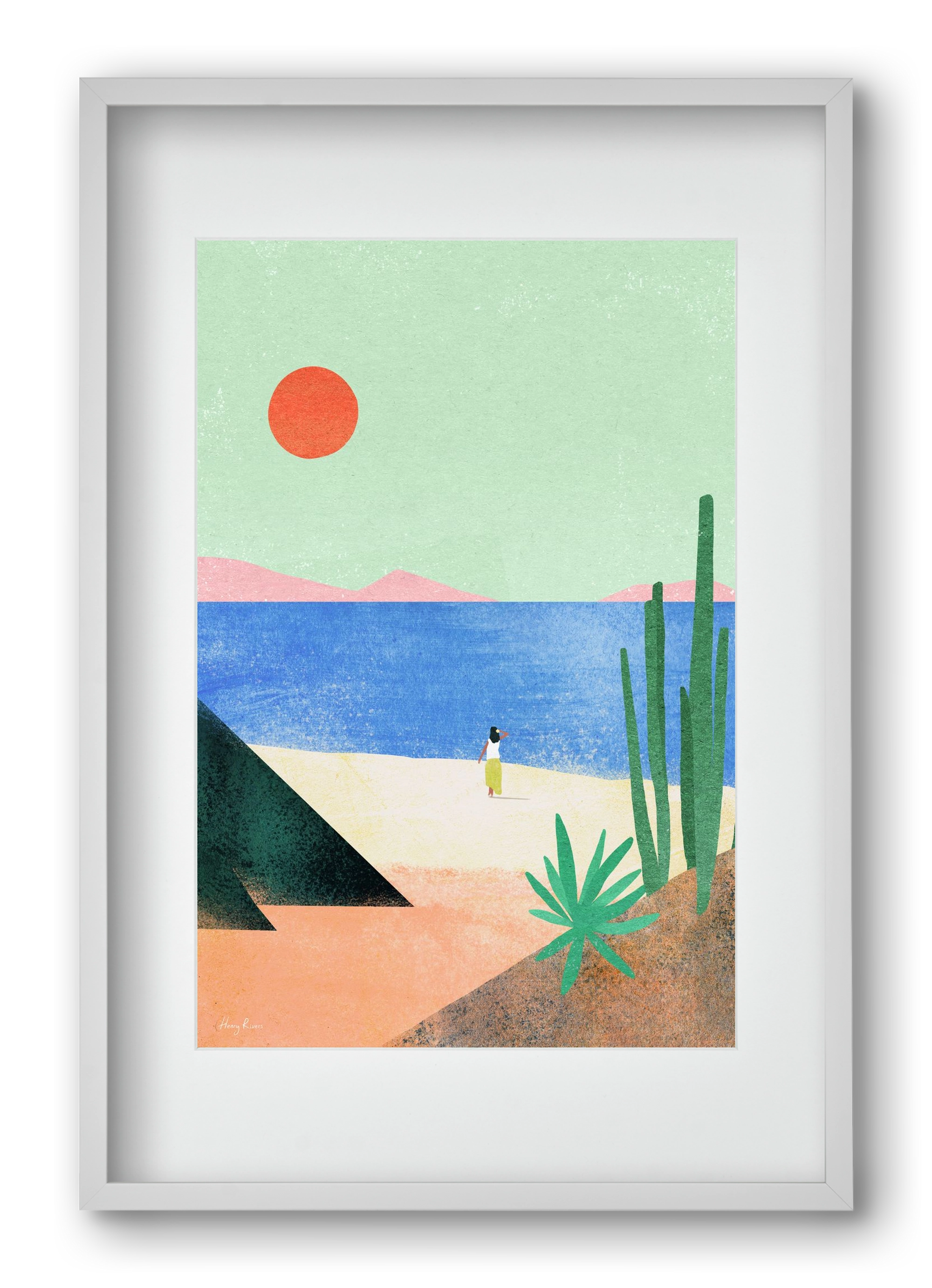 Beach Girl III, 40x60 cm (30x45 cm), Fehér keret, paszpartuval