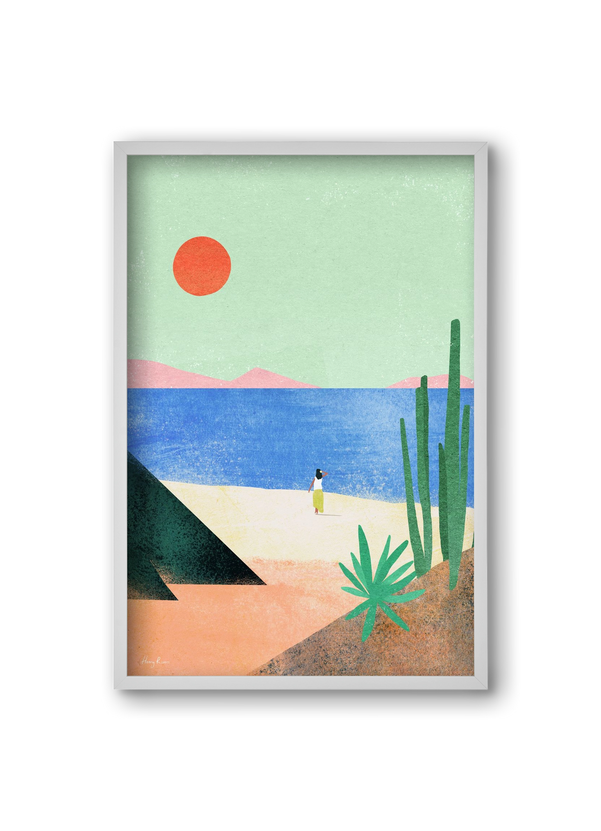 Beach Girl III, 20x30 cm (20x30 cm), Fehér keret