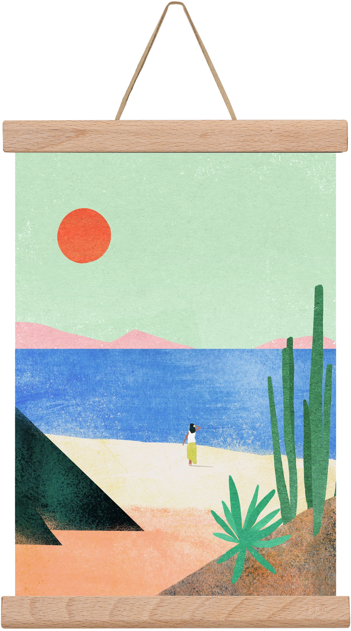 Beach Girl III, 20x30 cm (20x30 cm), Tölgy akasztó