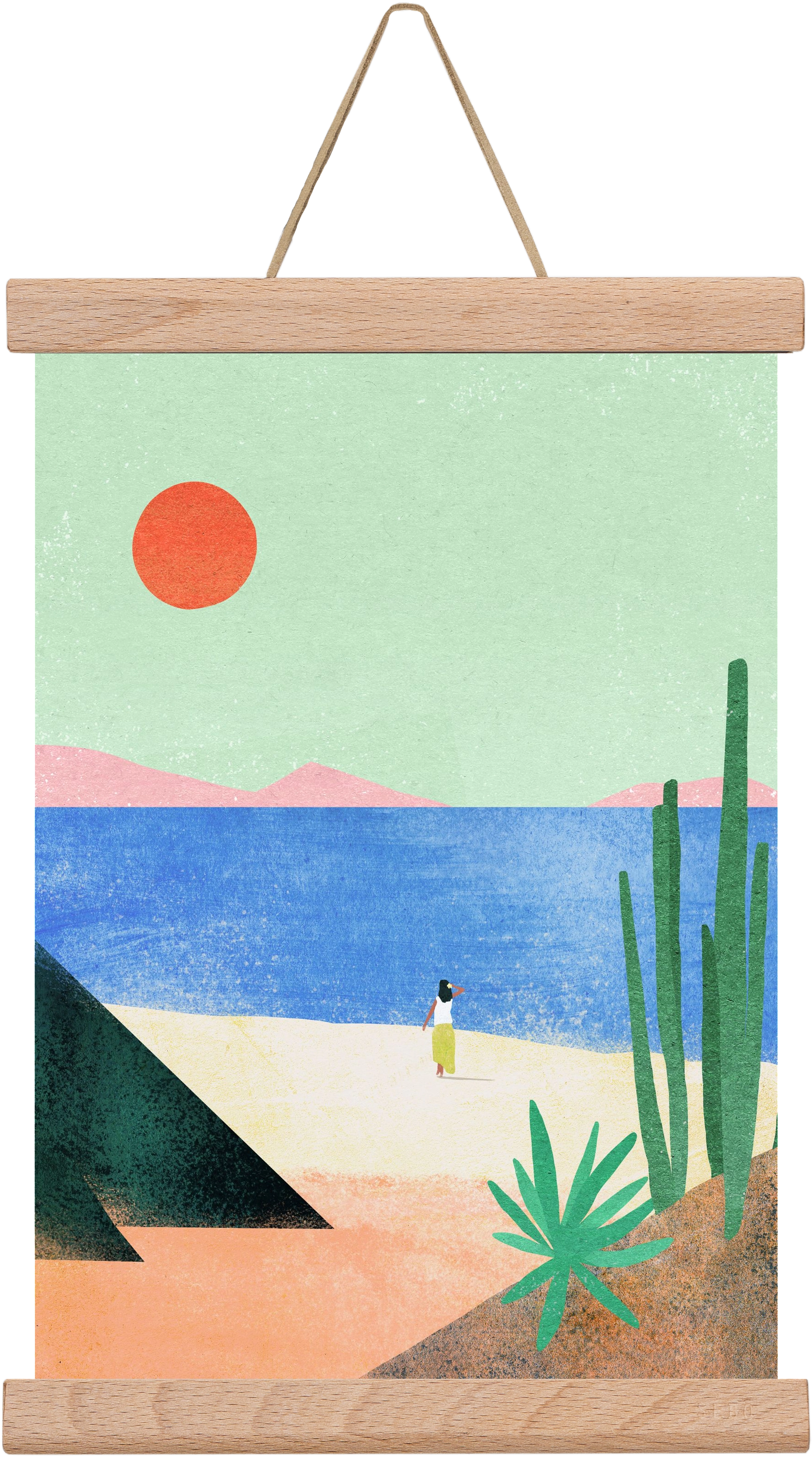 Beach Girl III, 20x30 cm (20x30 cm), Tölgy akasztó