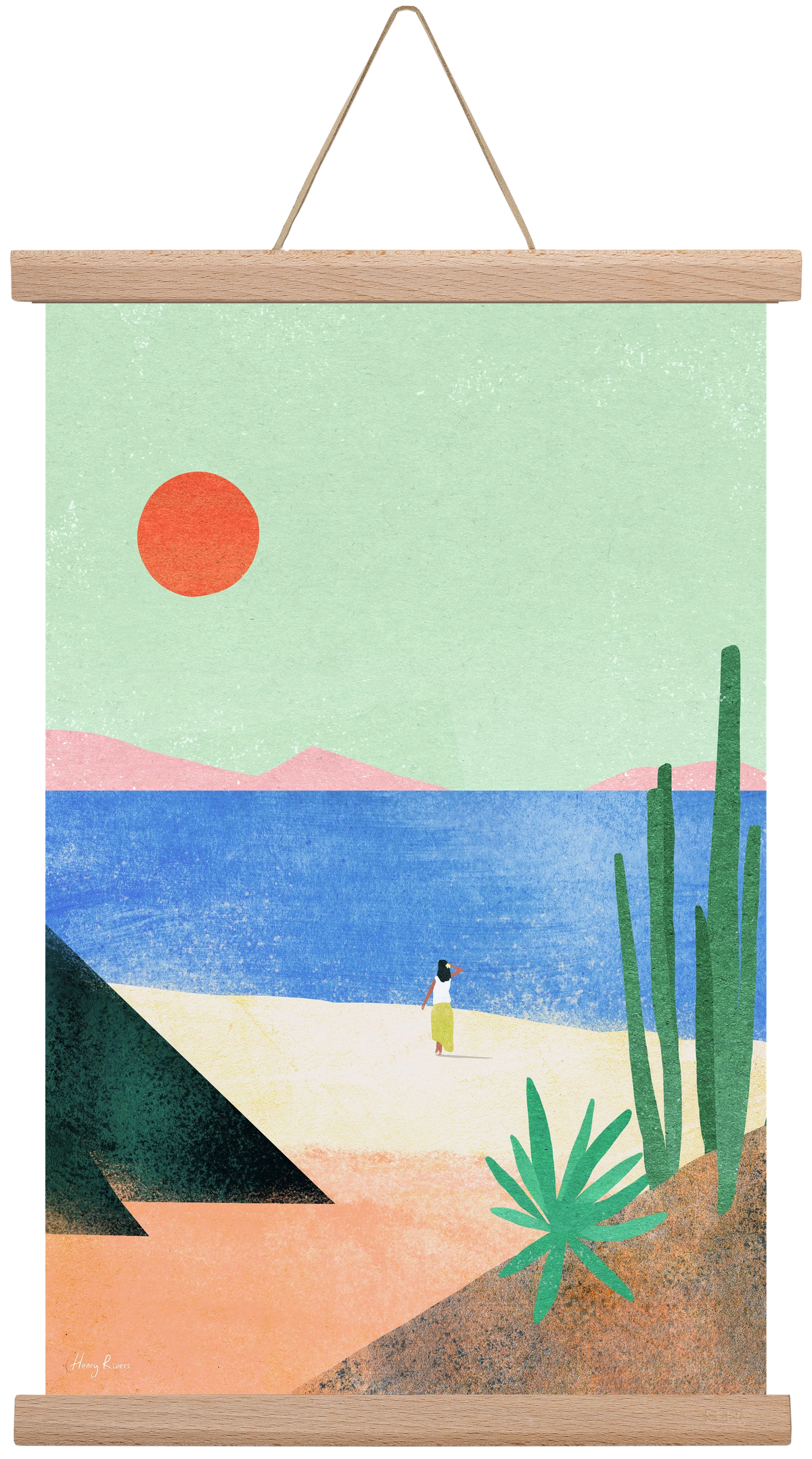 Beach Girl III, 30x45 cm (30x45 cm), Tölgy akasztó