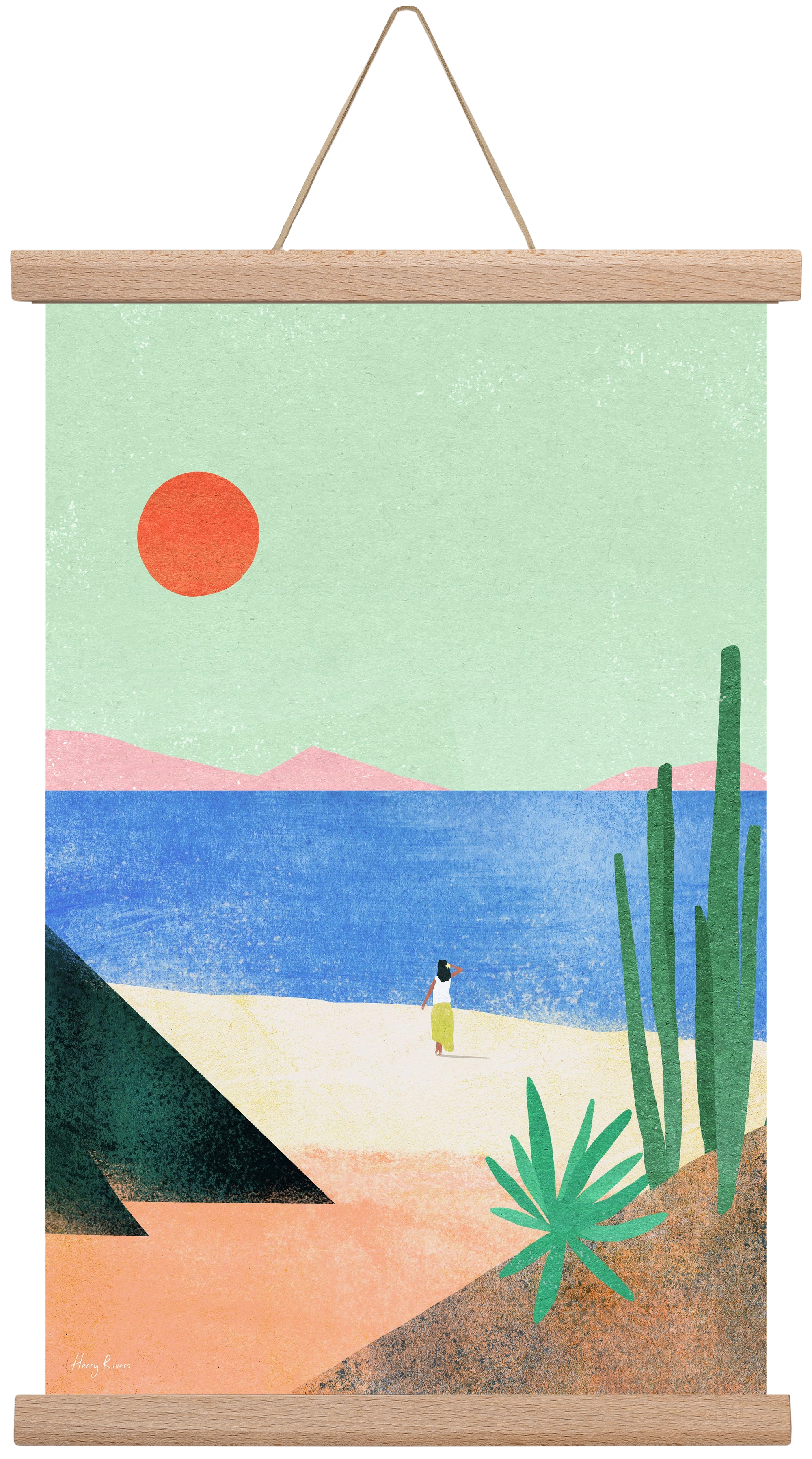 Beach Girl III, 30x45 cm (30x45 cm), Tölgy akasztó