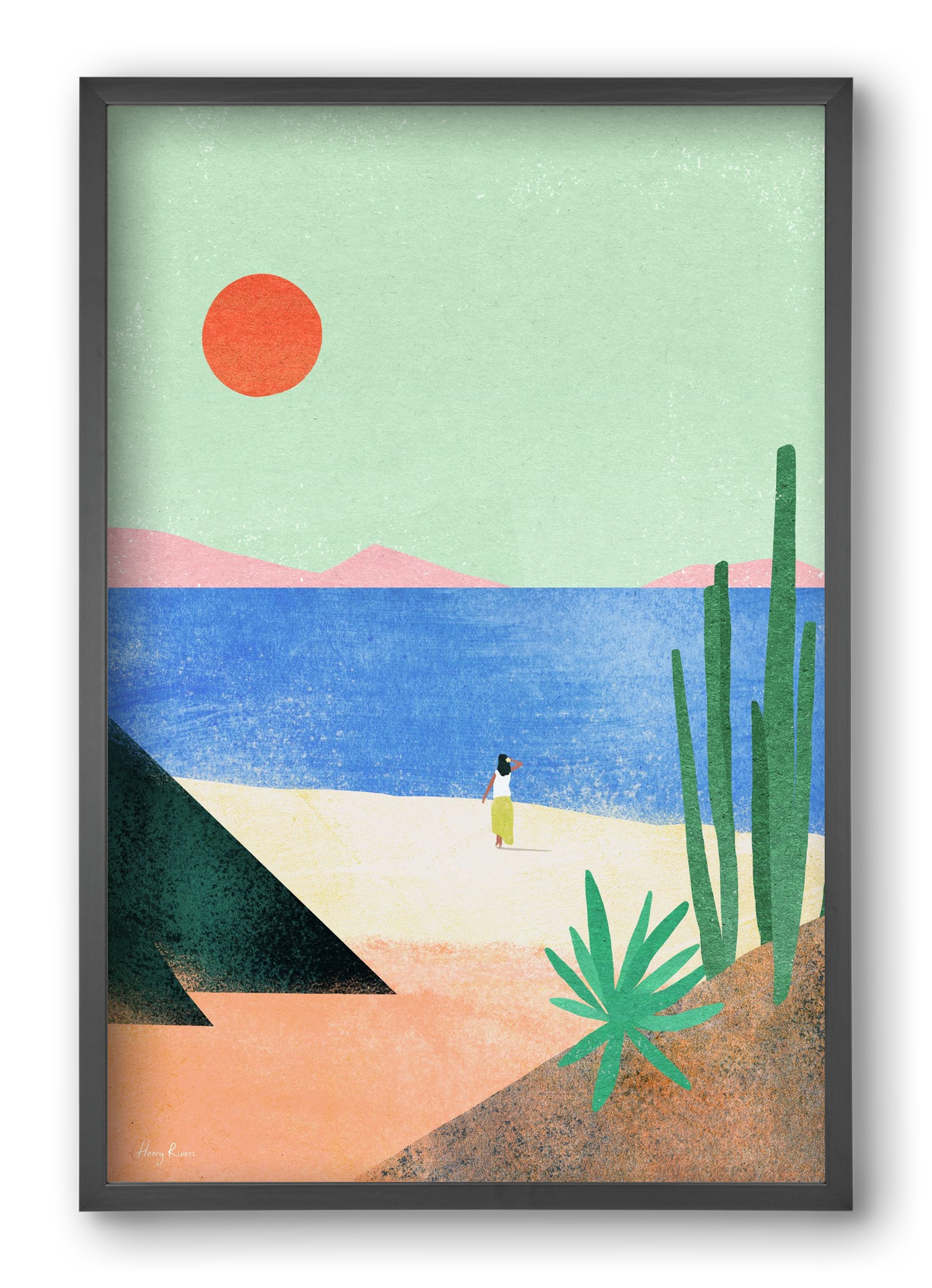 Beach Girl III, 40x60 cm (40x60 cm), Fekete keret