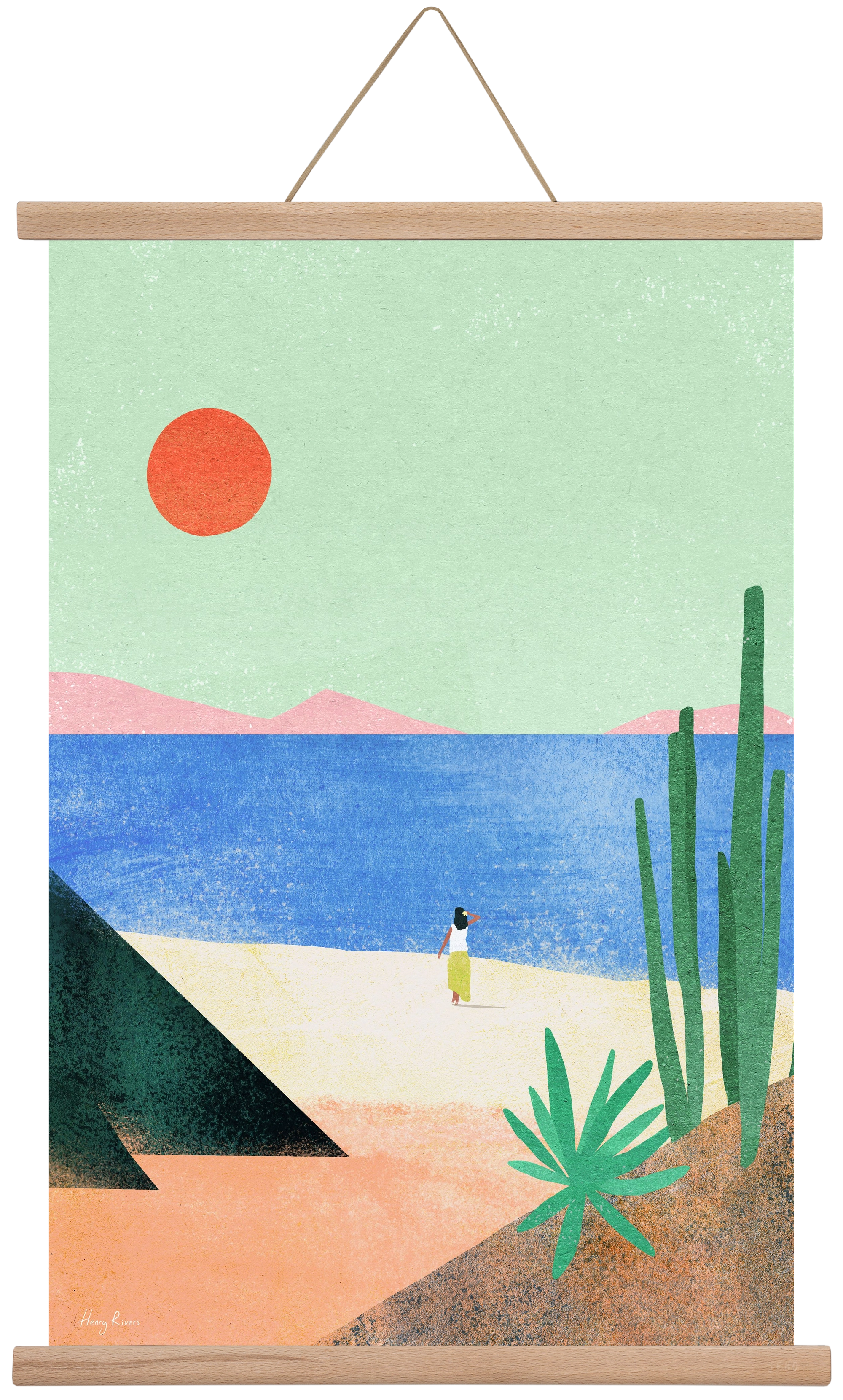 Beach Girl III, 40x60 cm (40x60 cm), Tölgy akasztó