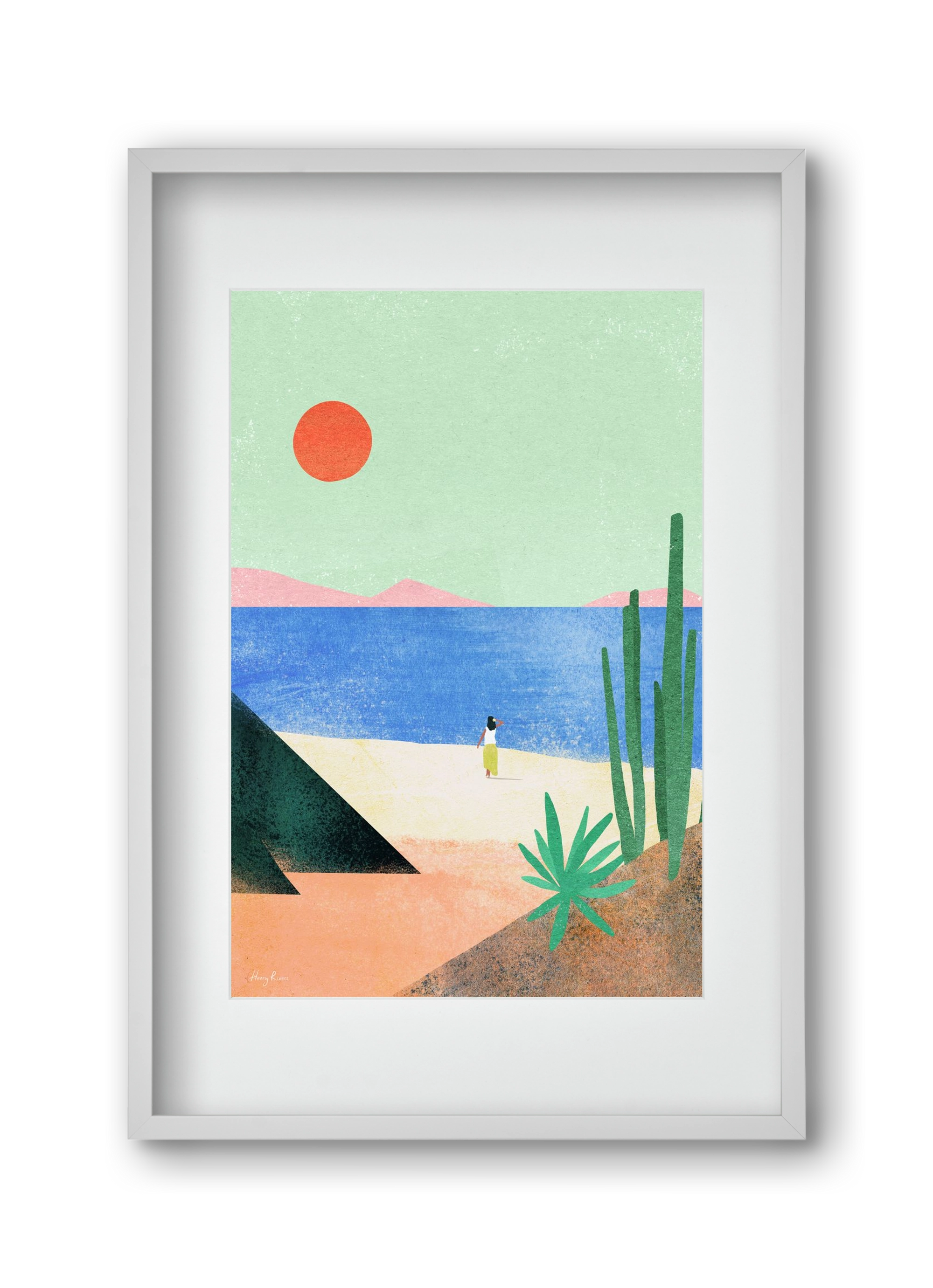 Beach Girl III, 30x45 cm (20x30 cm), Fehér keret, paszpartuval