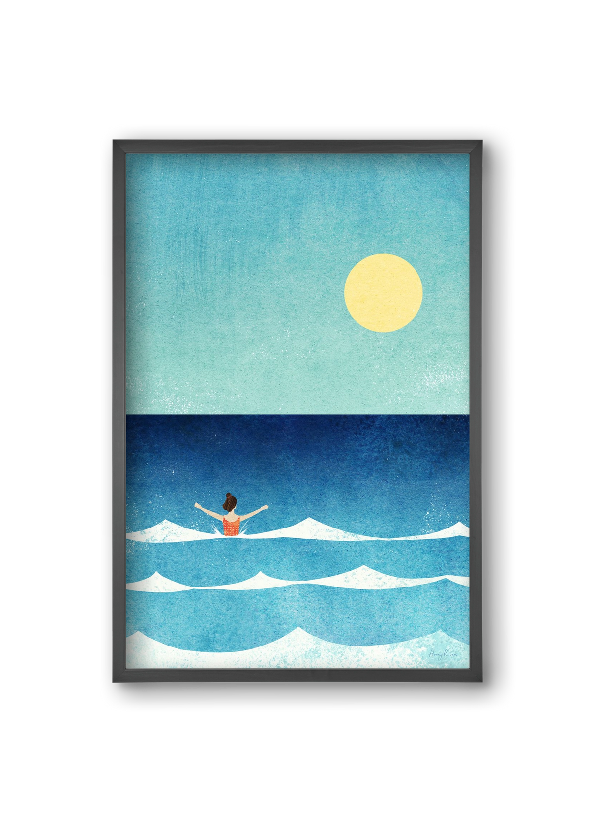 Sea Swim, 20x30 cm (20x30 cm), Fekete keret