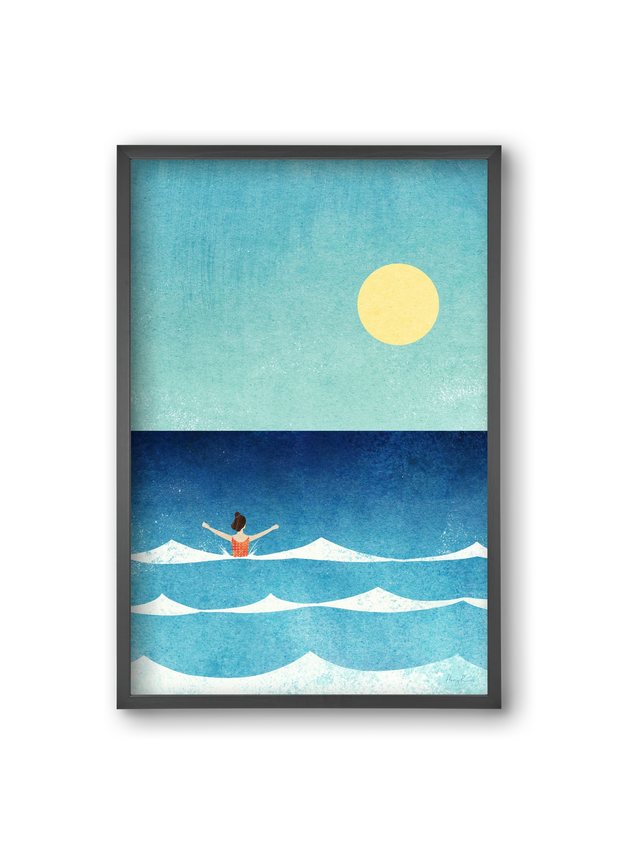 Sea Swim, 20x30 cm (20x30 cm), Fekete keret